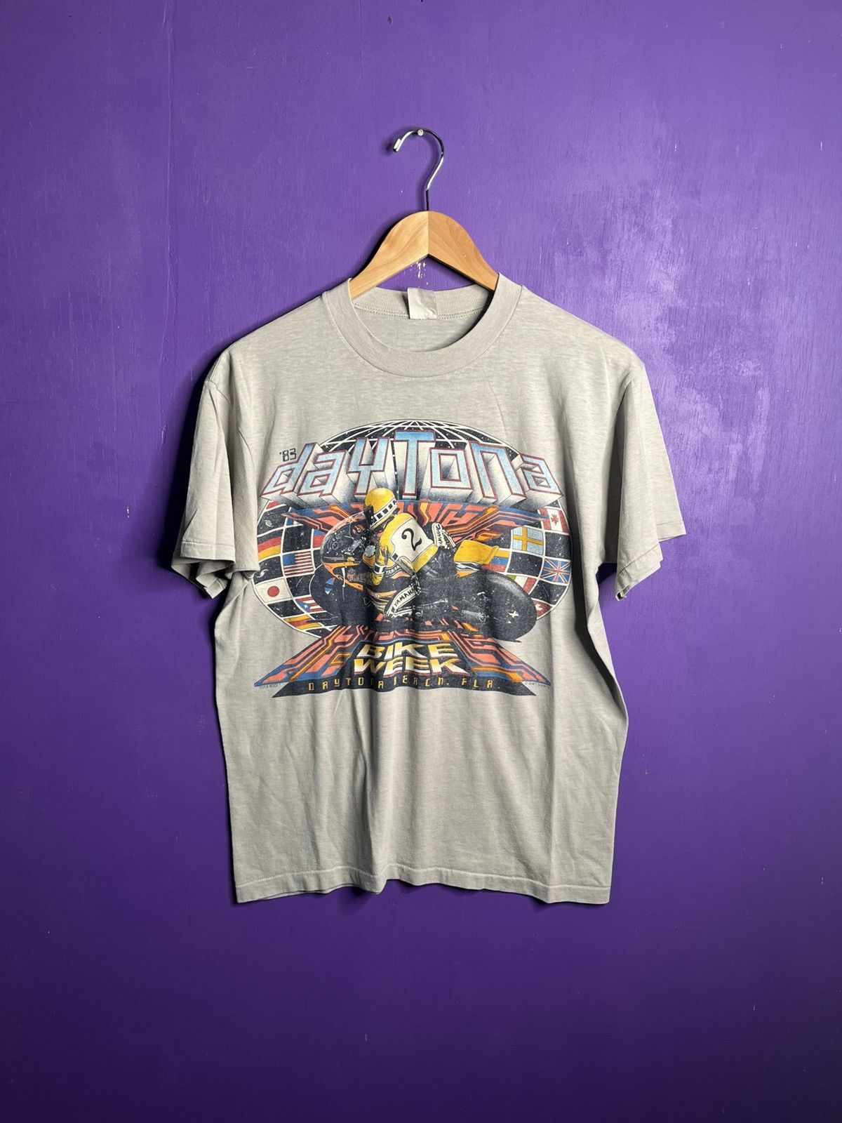 Vintage Vintage 1983 Daytona bike week racing t-shirt Size US M / EU 48-50 / 2 - 1 Thumbnail