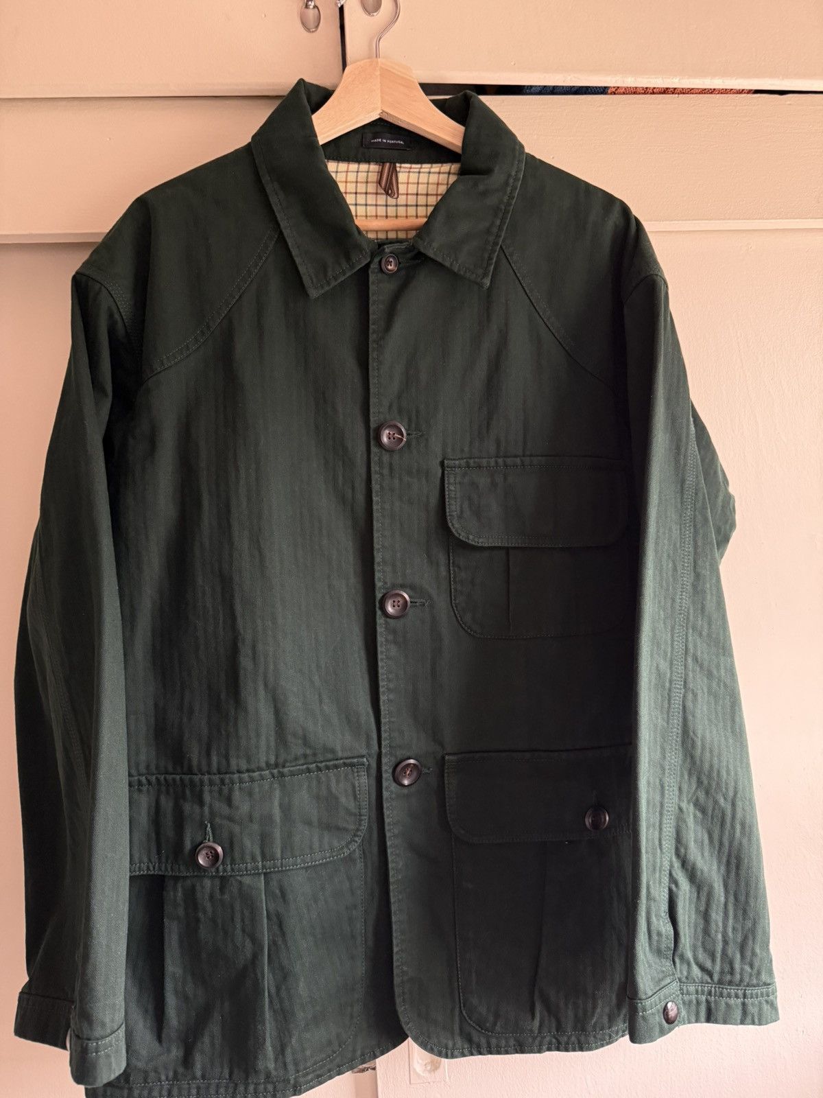 Drake's Drake’s Waxed Cotton Canvas Chasseur Jacket Size US L / EU 52-54 / 3 - 3 Thumbnail