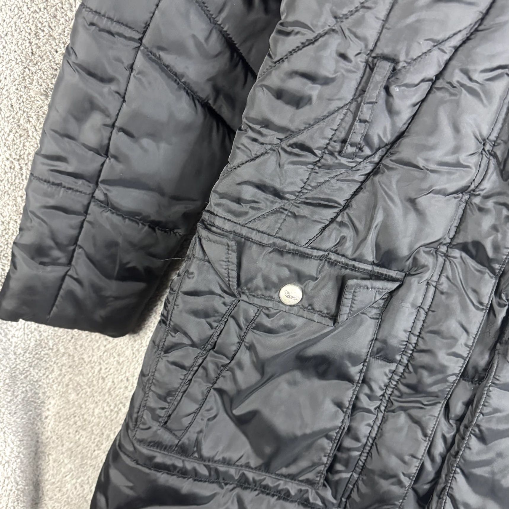 Coogi Coogi Puffer Coat Womens Small Black Quilted Full Zip Mid Length Pockets Warm Size S / US 4 / IT 40 - 2 Thumbnail