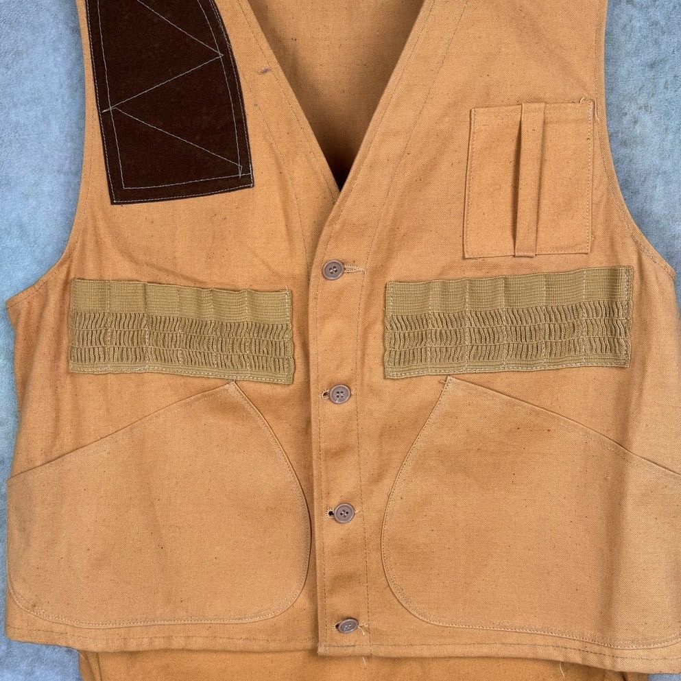 Vintage VTG 70s Hunting Vest Sz L Tan Shooting Pockets USA Utility Size US L / EU 52-54 / 3 - 6 Thumbnail
