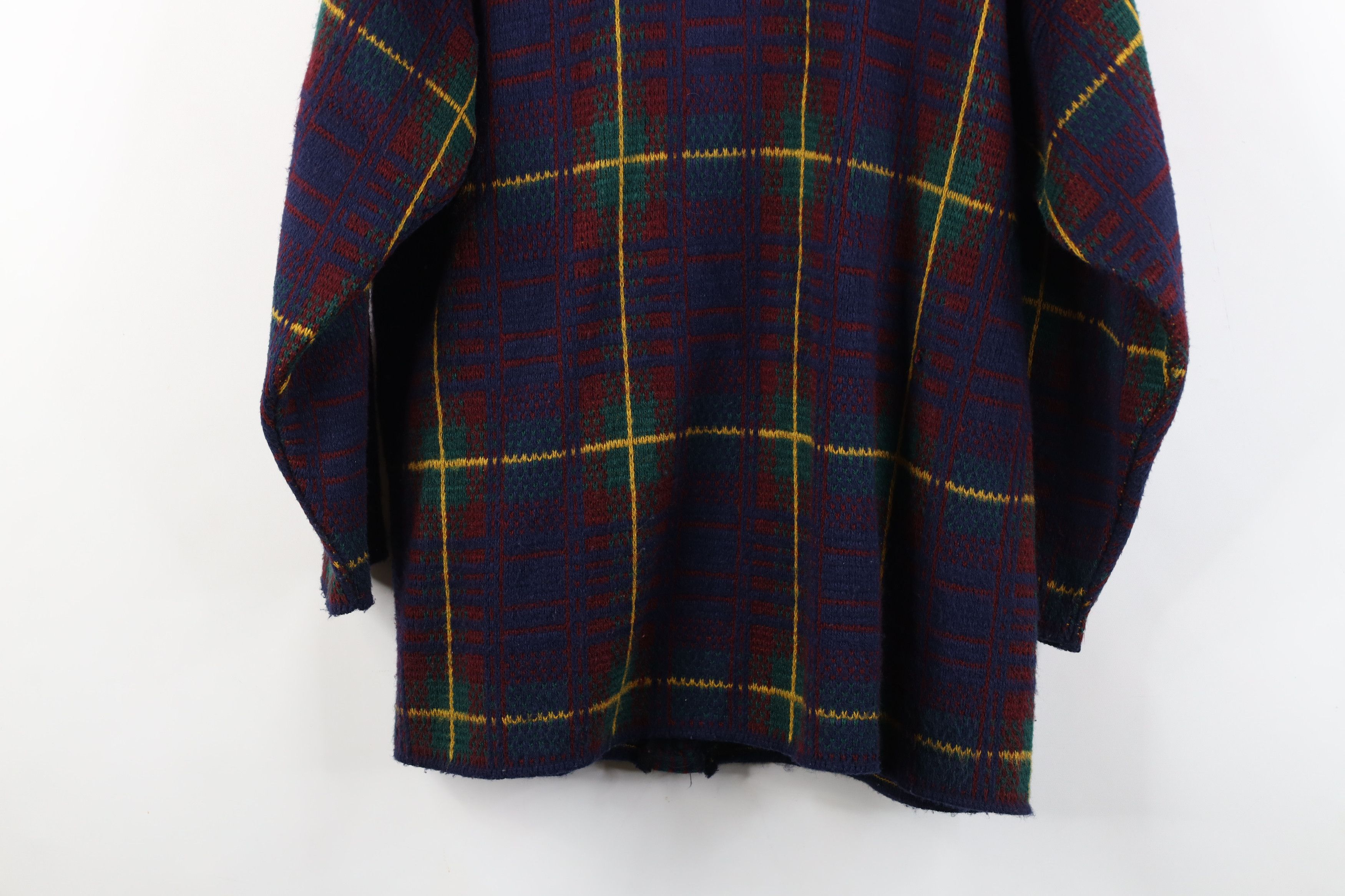 Vintage Vintage 90s Streetwear Plaid Knit Cardigan Sweater USA Size S / US 4 / IT 40 - 13 Thumbnail
