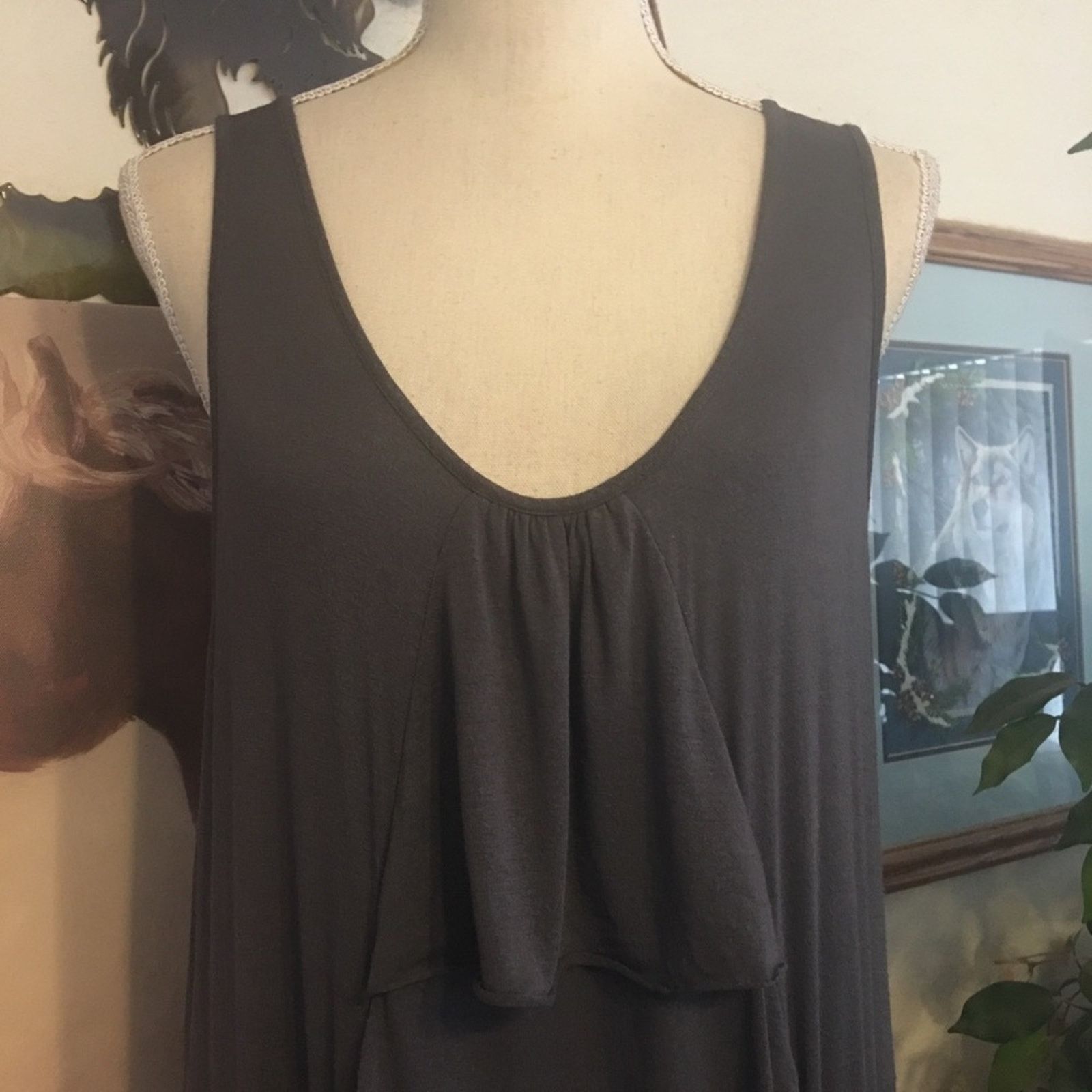 Other Genx dark gray tiered ruffle soft stretchy tunic Size XL / US 12-14 / IT 48-50 - 3 Thumbnail