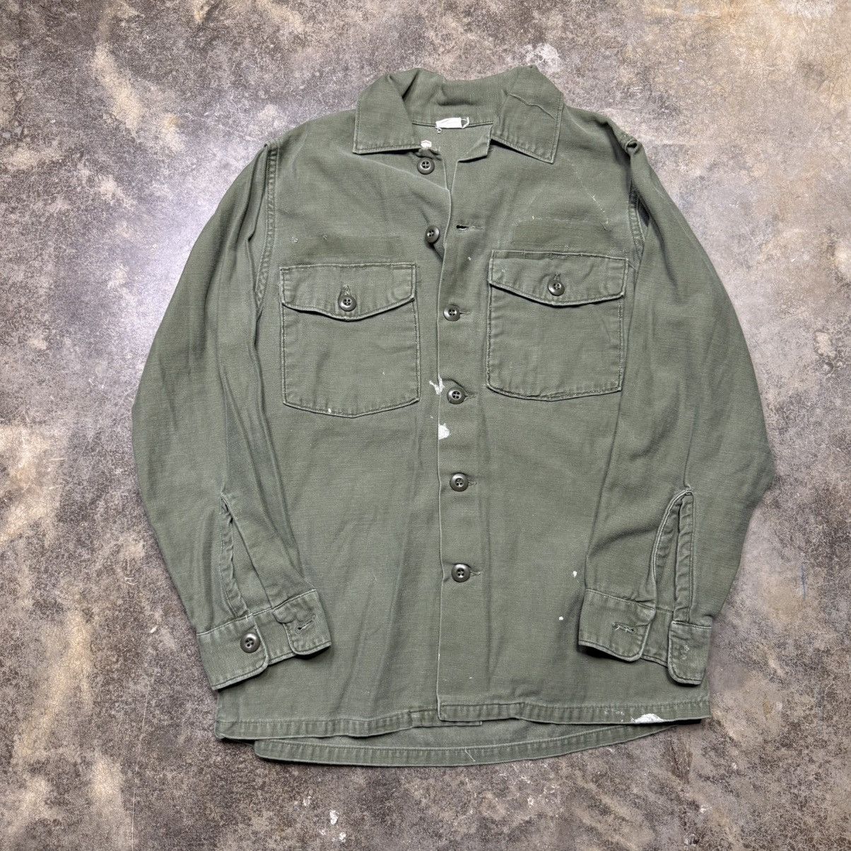 Vintage vintage green OG 107 US navy button up shirt Size US M / EU 48-50 / 2 - 1 Thumbnail