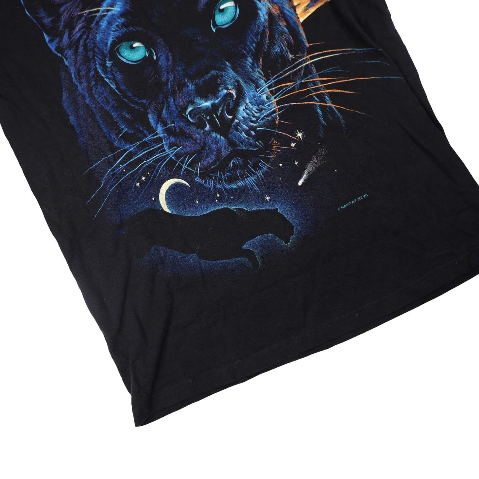 Vintage Vintage Habitat Black Jaguar Night Scene Graphic T Shirt Size US M / EU 48-50 / 2 - 3 Thumbnail