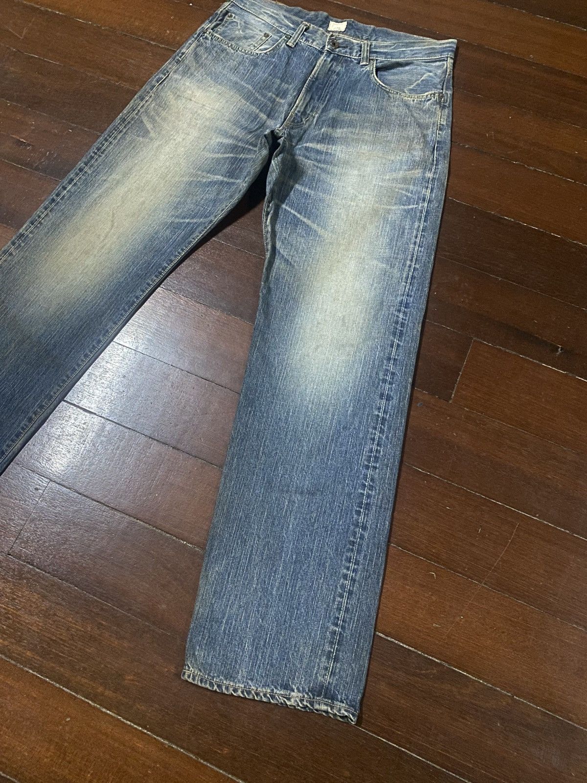 Edwin VINTAGE EDWIN 505z BAGGY SELVEDGE DENIM JEANS slubby faded Size US 37 - 4 Thumbnail