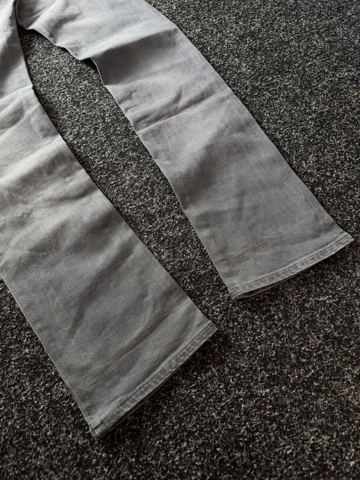 Armani 00s Armani Jeans AJ Distressed Faded Grey Slim Y2K Denim Size 28" / US 6 / IT 42 - 17 Thumbnail