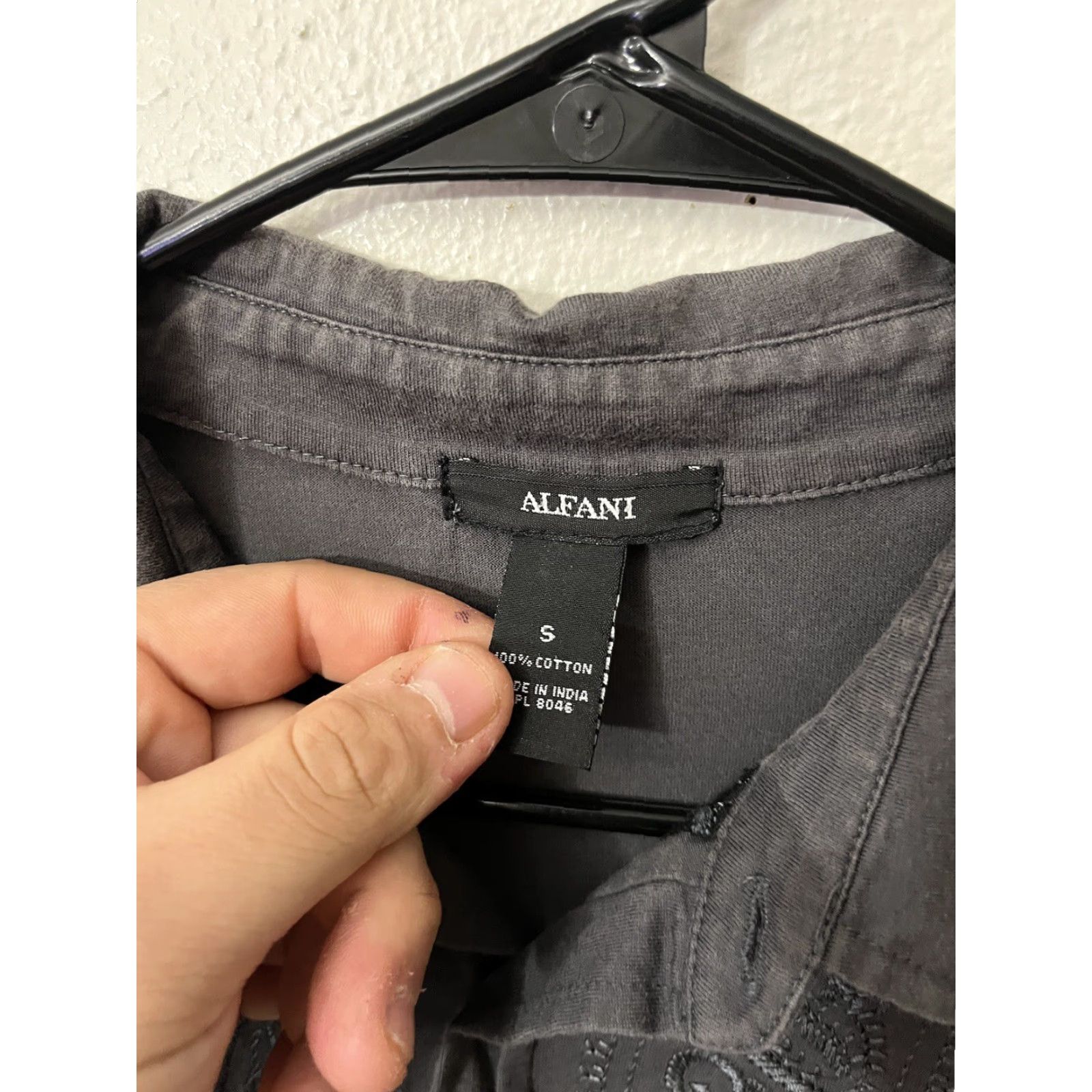 Alfani Alfani Gray Button-Down Shirt Small Gray Embroidery Shirt Mens Small Gray Embroidery Size US S / EU 44-46 / 1 - 2 Thumbnail