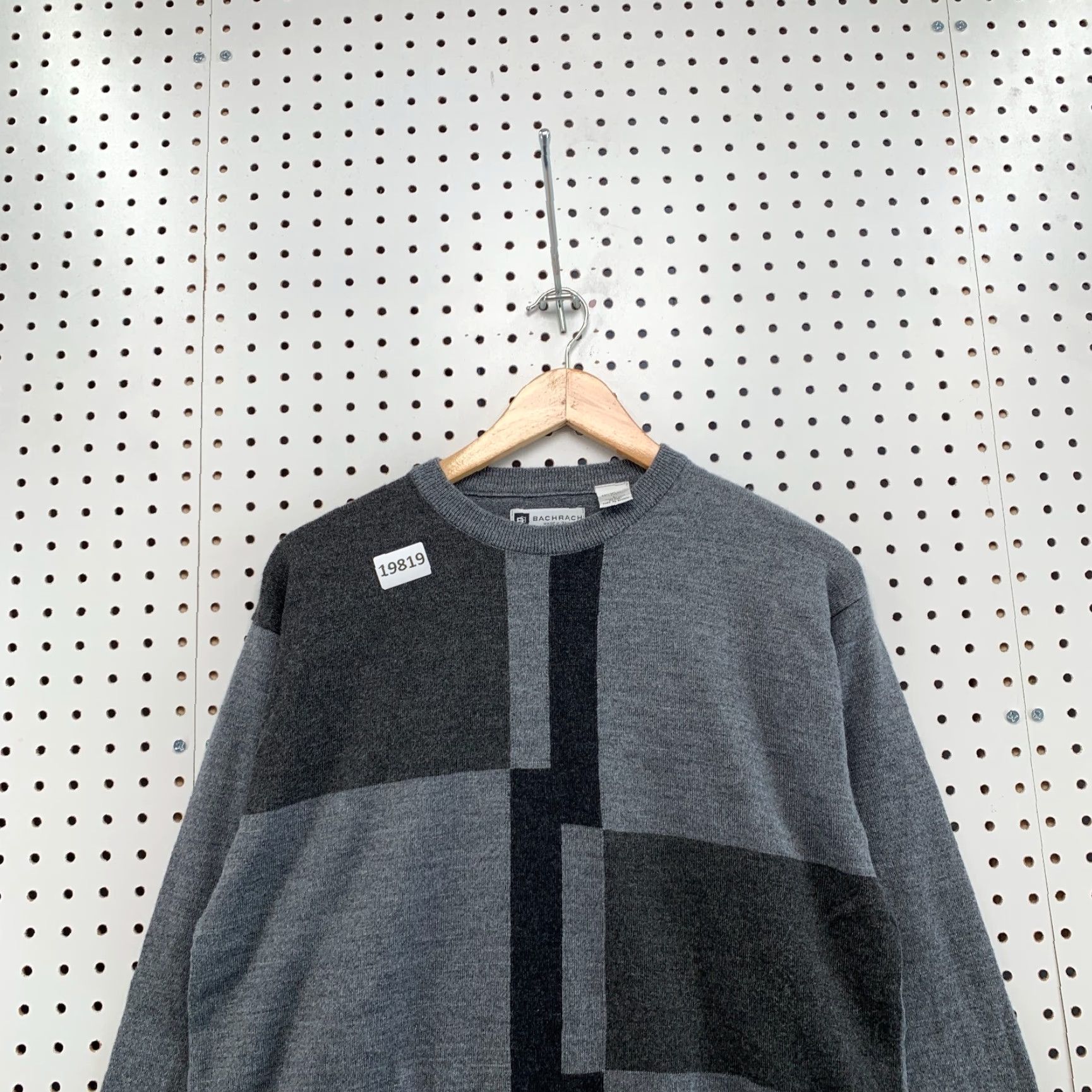 Vintage Bachrach Wool Blend Sweater Gray Made In Italy Long Sleeve Mens Large 22x28 Size US L / EU 52-54 / 3 - 5 Thumbnail