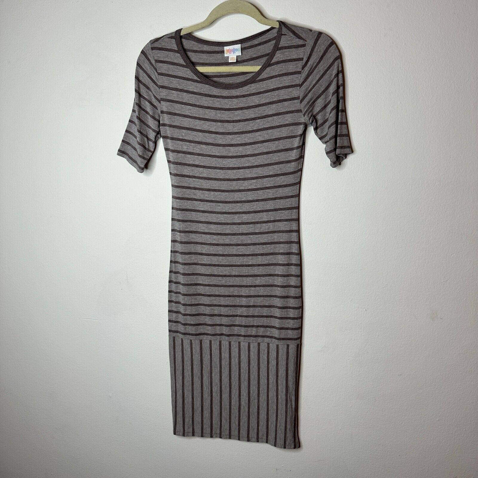Other LuLaRoe Julia Midi Gray-Stripe Pullover Bodycon Dress XXS Size XXS / US 00 / IT 34 - 11 Thumbnail