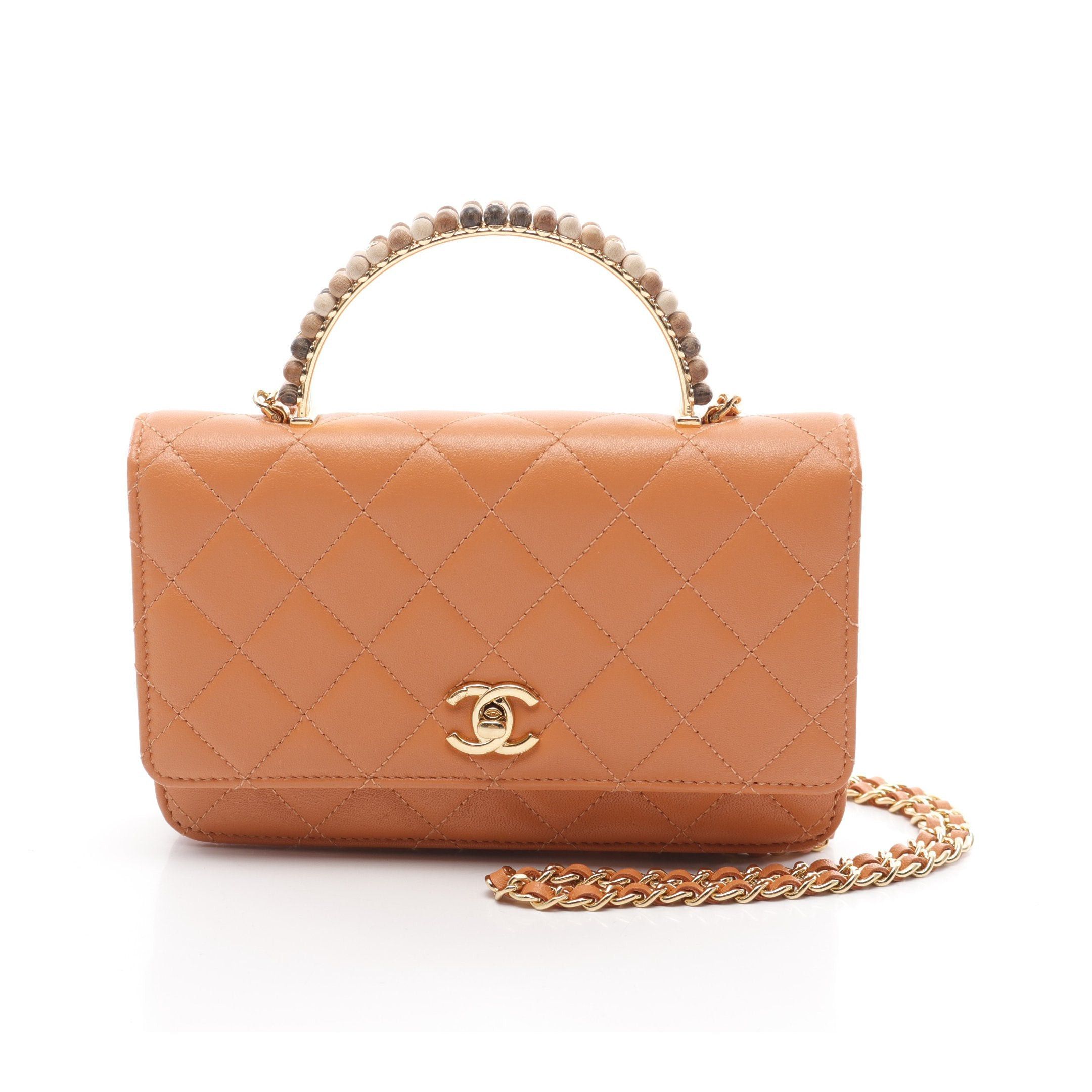 Chanel Chanel Matelasse Chain Wallet Lambskin Orange Gold Hardware Size ONE SIZE - 1 Thumbnail