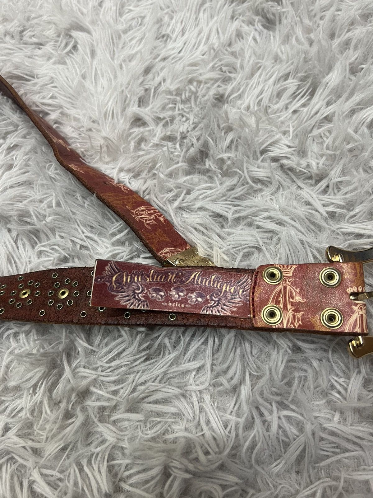 Christian Audigier Christian Audigier Diamond Leather Stud Belt Size ONE SIZE - 8 Thumbnail