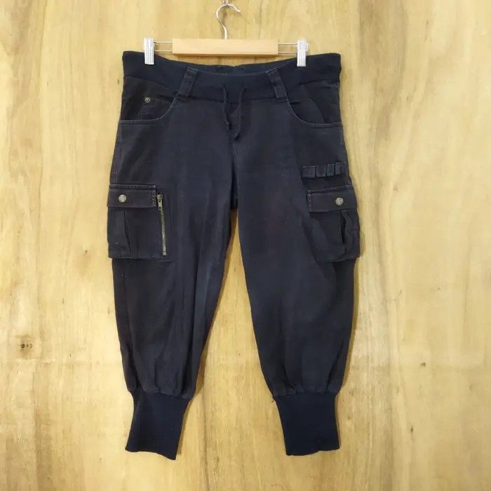Japanese Brand WITTY PITTY CROPEP BLACK CARGO PANTS Size US 30 / EU 46 - 1 Thumbnail