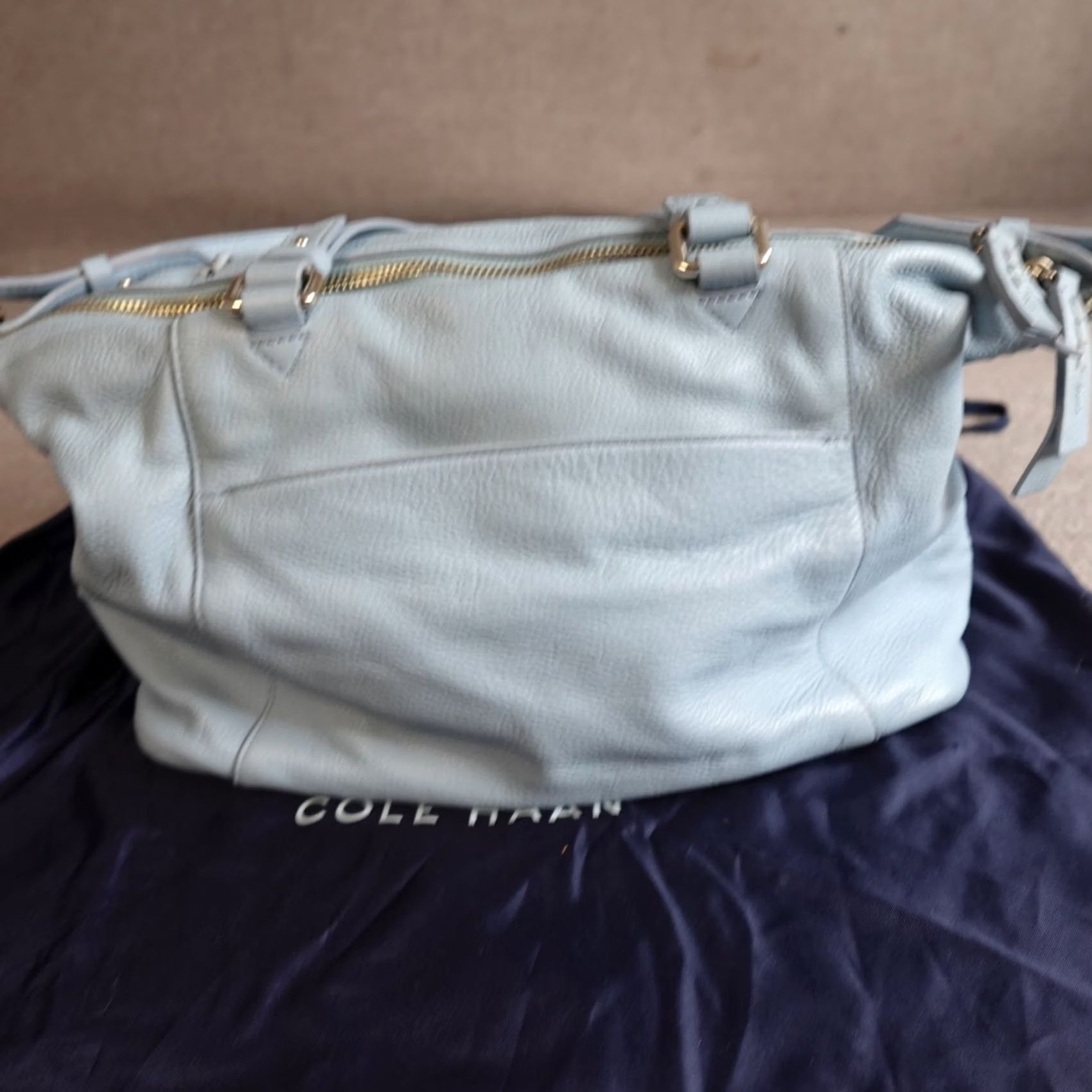Cole Haan Cole Haan Womens Bag Crossbody Blue Leather Purse Lined Medium Size ONE SIZE - 2 Thumbnail