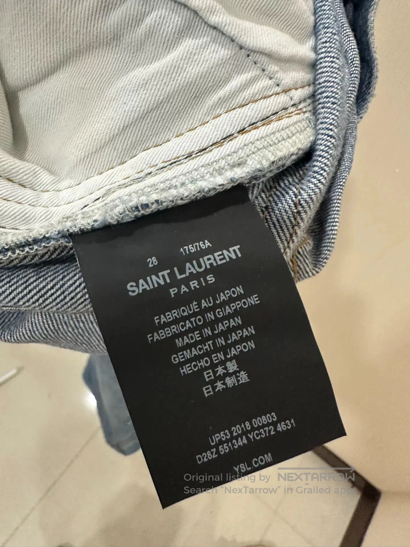 Saint Laurent Paris Saint Laurent Ripped Blue Denim Pants. Size US 28 / EU 44 - 4 Thumbnail