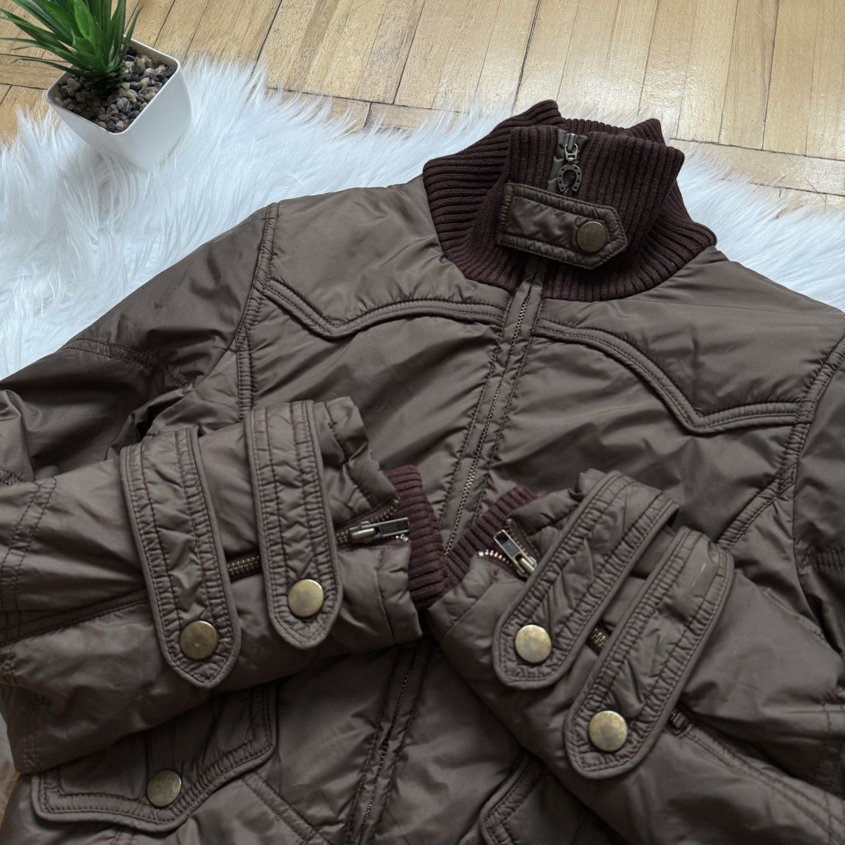 If Six Was Nine 📌 Crazy Avant Garde Y2K MNG Vintage Cropped Bomber Jacket Size M / US 6-8 / IT 42-44 - 10 Thumbnail