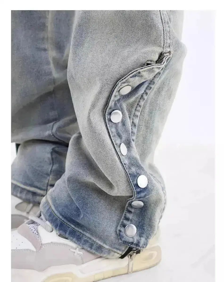 Japanese Brand Washed side zipper buckle jeans Size US 30 / EU 46 - 3 Thumbnail