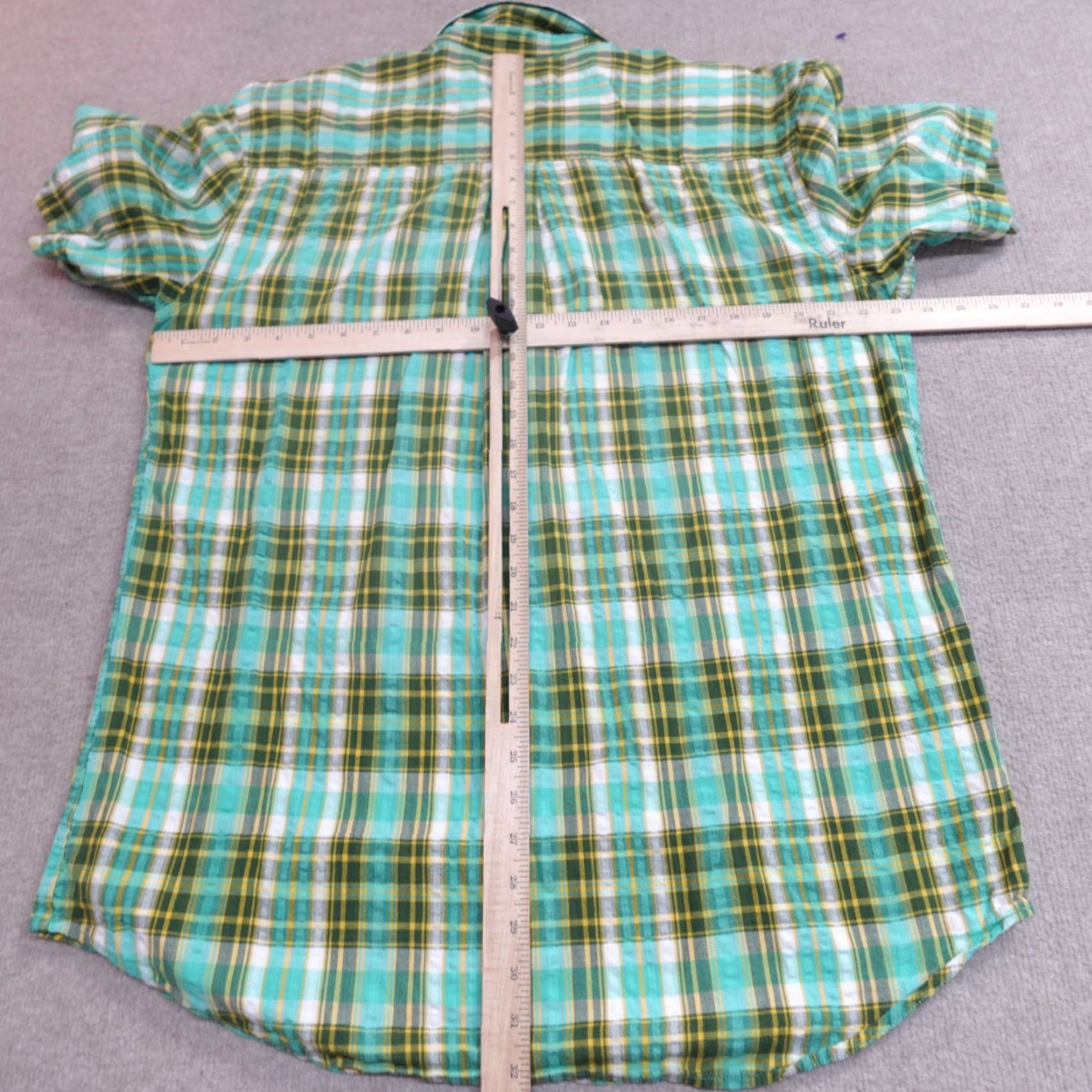The Territory Ahead VINTAGE Territory Ahead Shirt LT Green Plaid Short Sleeve 100% Cotton Mens Size US L / EU 52-54 / 3 - 3 Thumbnail