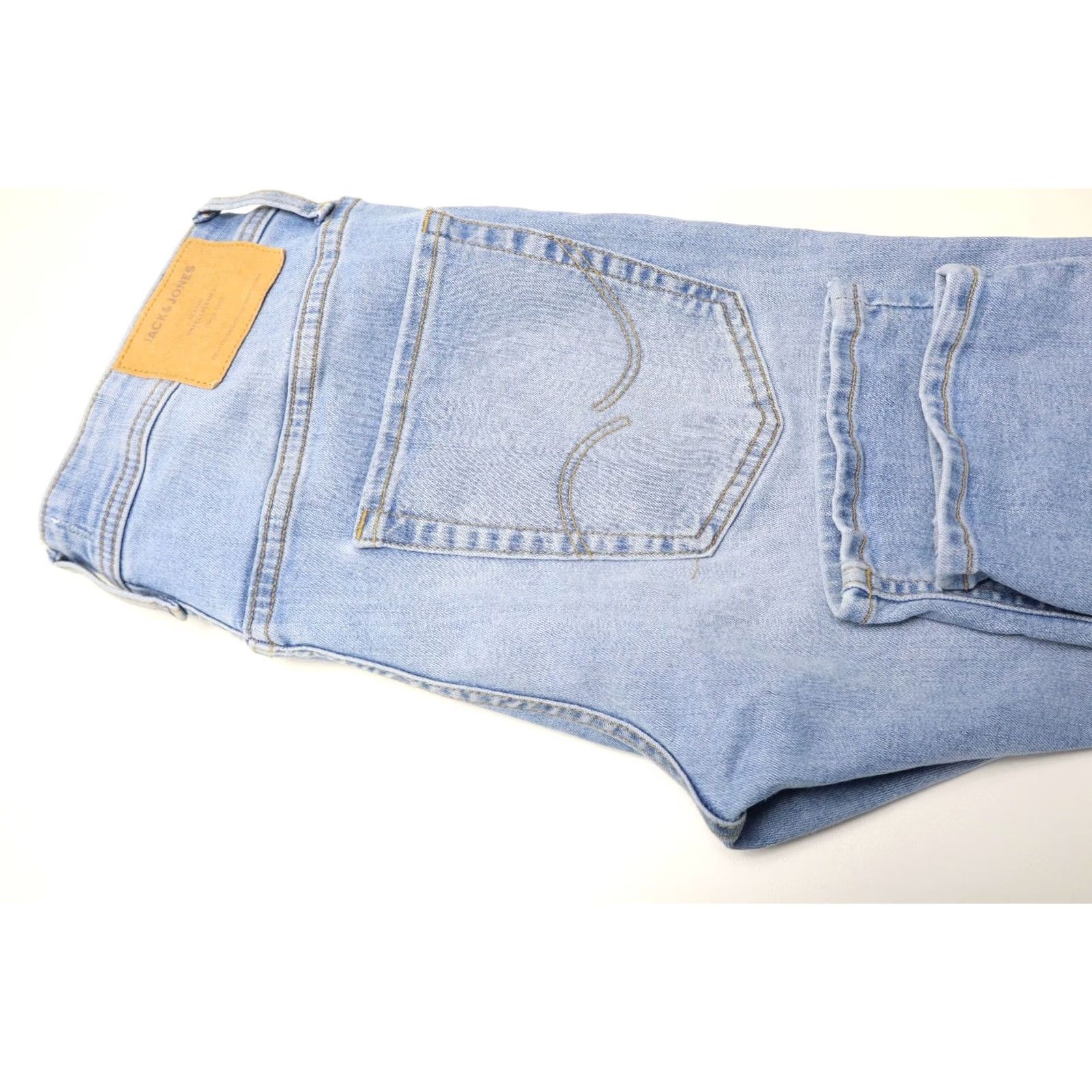 Jack & Jones JACK & JONES Slim/Glenn Jeans Men's W33/L30 Light Blue Whiskers Button Fly Jeans Size US 33 - 5 Thumbnail