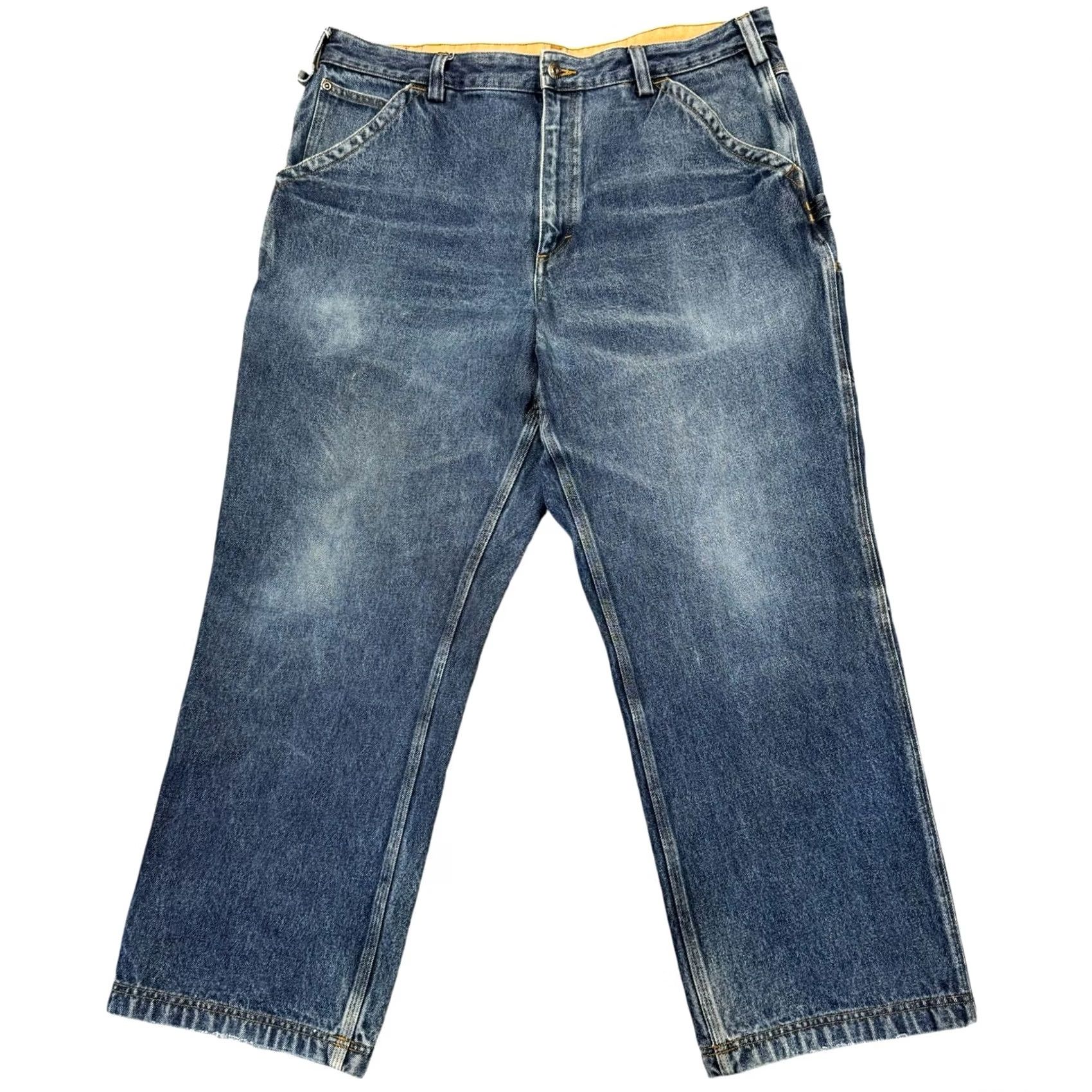 Duluth Trading Company Duluth Jeans Mens 38x29 Carpenter Mid-rise Wide-leg Utility Workwear Medium Wash Size US 38 / EU 54 - 7 Thumbnail