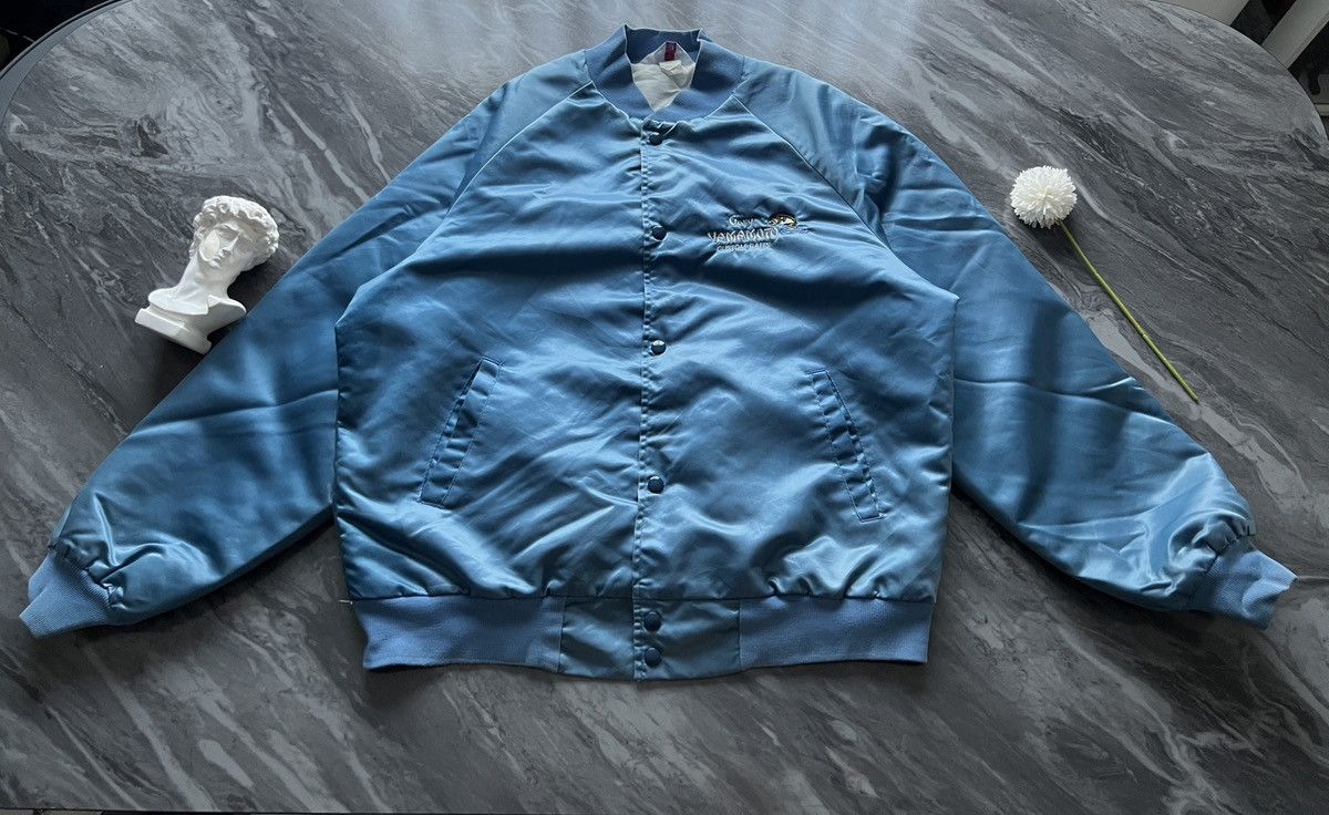 ウェア 90s Gary YAMAMOTO Embroidery Jacket 2 Japanese Brand × Vintage Gary Yamamoto : Custom Baits Bomber Satin