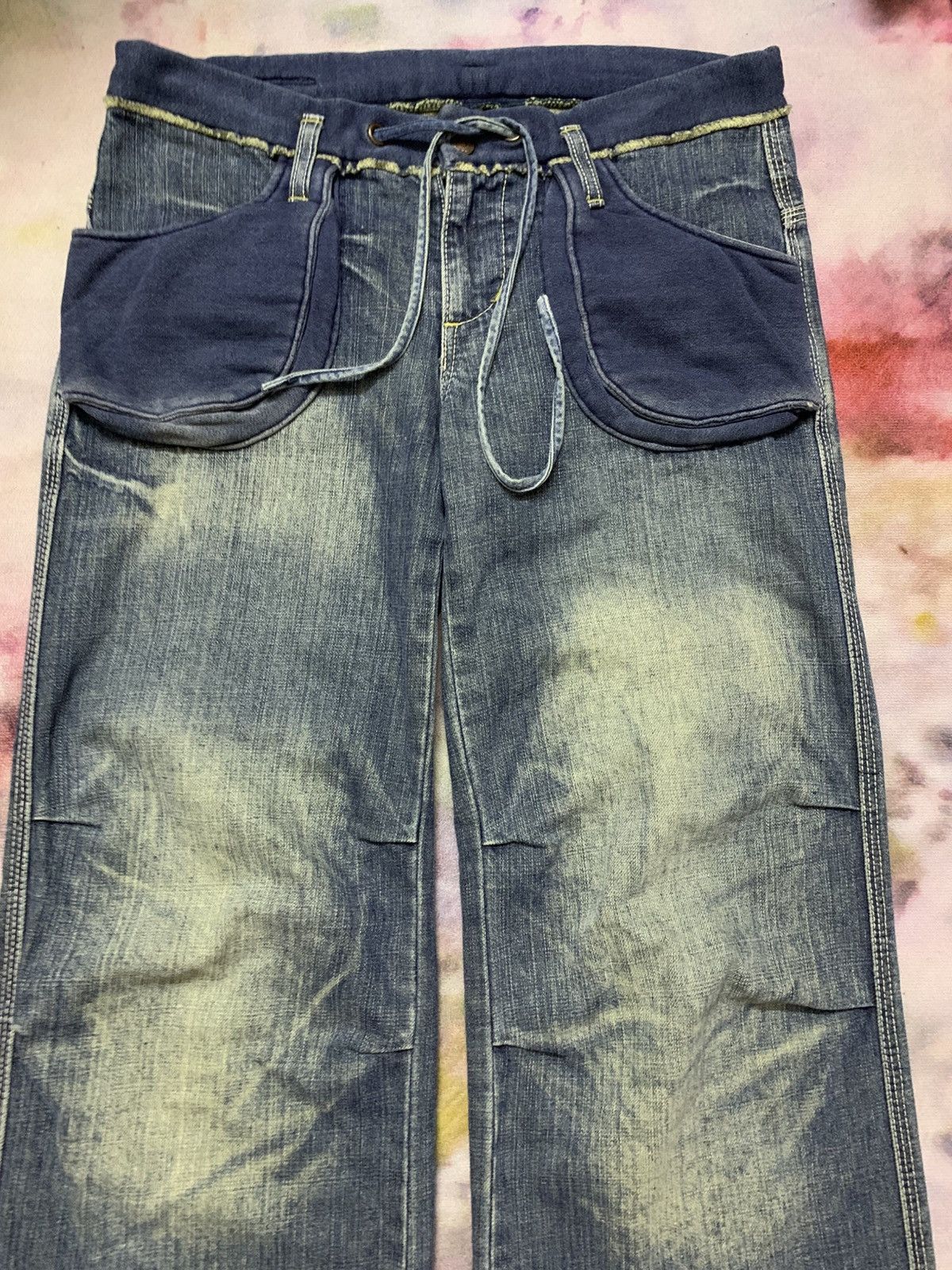 Japanese Brand Flare ET BOITE Washed Denim Hybrid Pants Spirit Goa Lgb Size US 32 / EU 48 - 3 Thumbnail