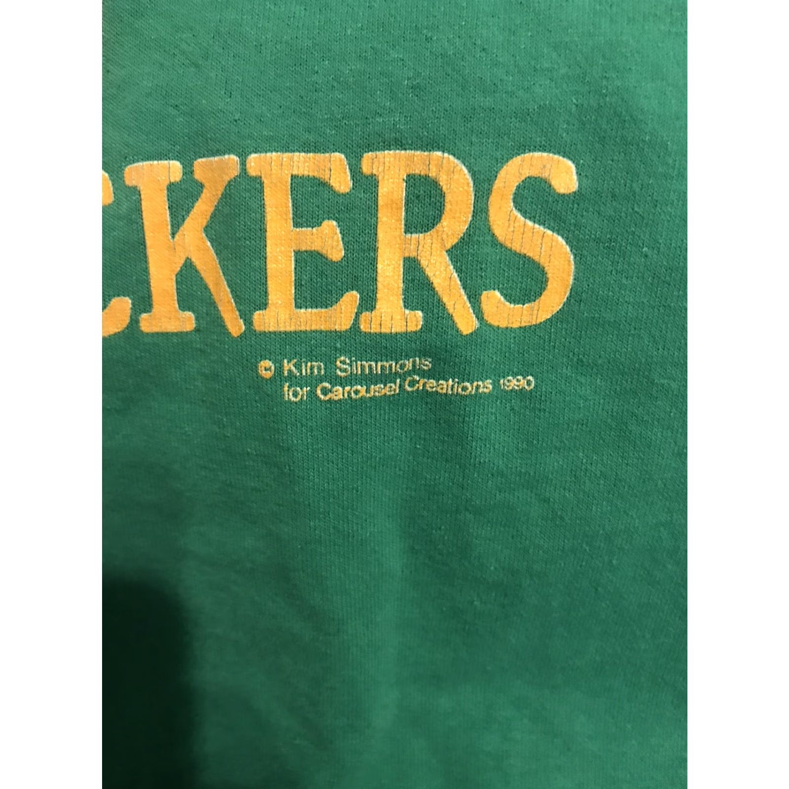 Simons VINTAGE shirt Nutquakers Kim Simmons for Carousel Creations 1990 1990s Graphic Print Men XL Green Crew Neck Cotton Polyester T-Shirt Size US XL / EU 56 / 4 - 3 Thumbnail