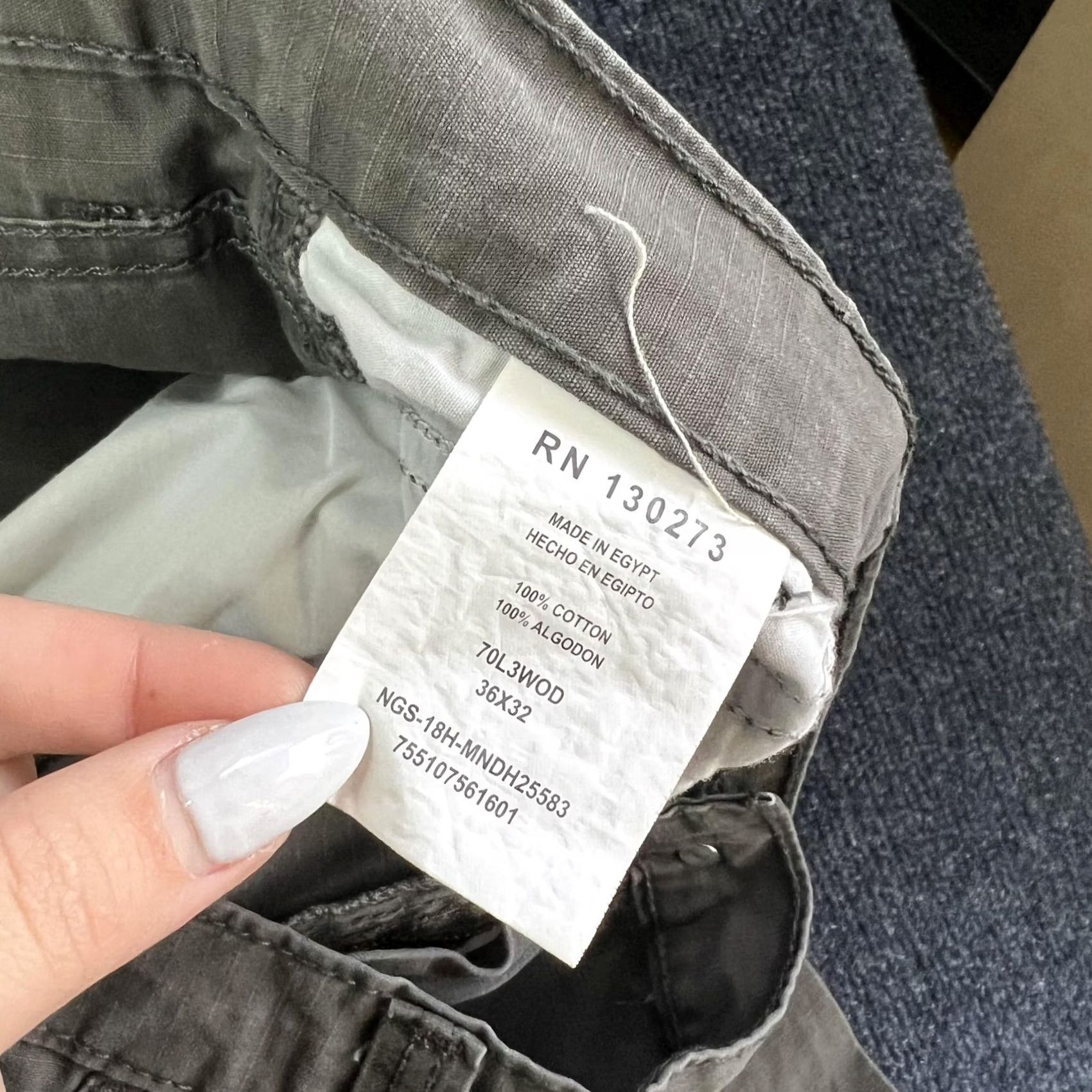 Wrangler Wrangler Mens Cargo Pants 36x32 Gray Ripstop Straight Leg Workwear Casual Size US 36 / EU 52 - 5 Thumbnail