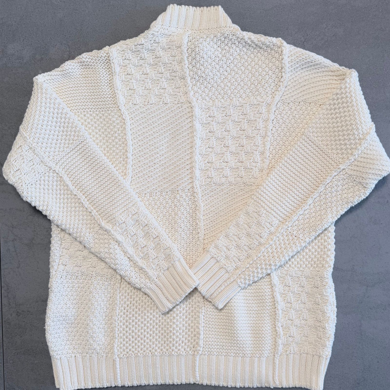 JW Anderson JW ANDERSON: Men's Cotton Patchwork Off-white Sweater - S Size US S / EU 44-46 / 1 - 2 Thumbnail