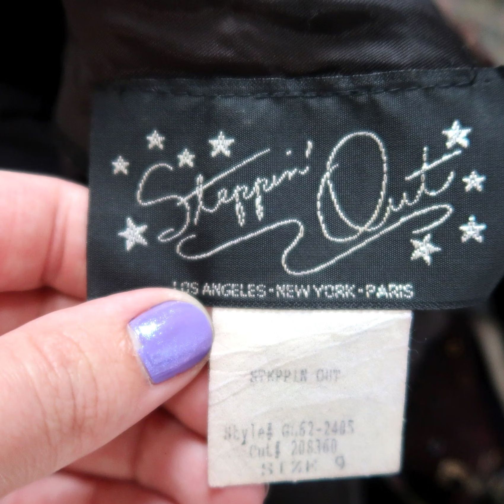 Velvet VINTAGE 90s Steppin' Out Black Velvet Glitter Rhinestone Embellished Mini Dress Size M / US 6-8 / IT 42-44 - 6 Thumbnail