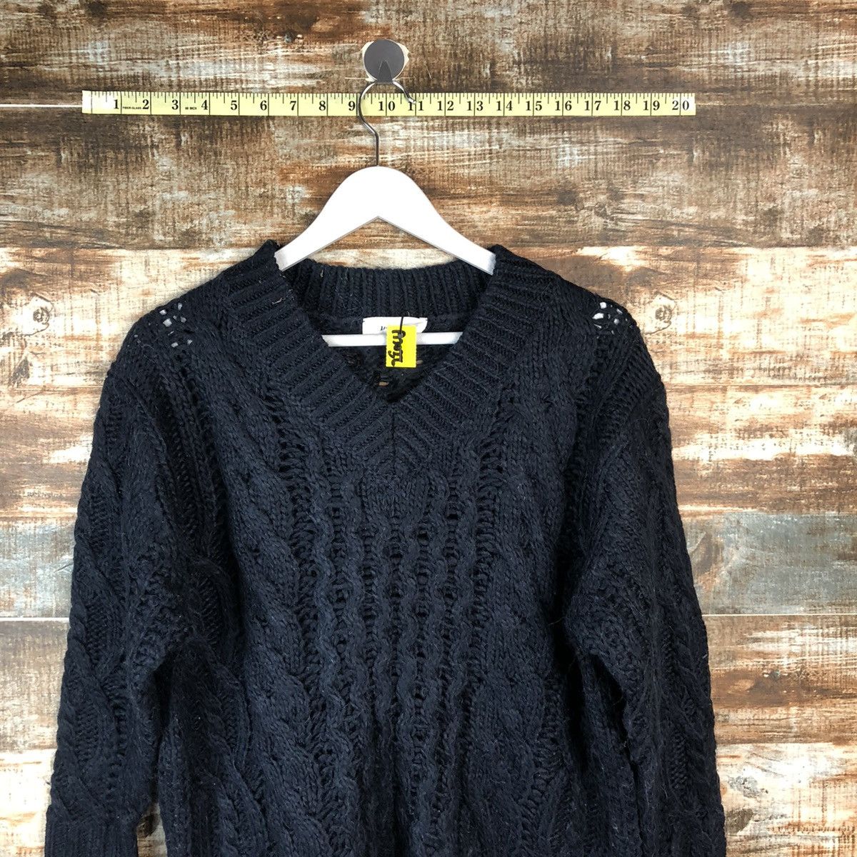 Homespun Knitwear × Japanese Brand Mila Owen Dark Blue cable Knitwear #A2055 Size L / US 10 / IT 46 - 4 Thumbnail