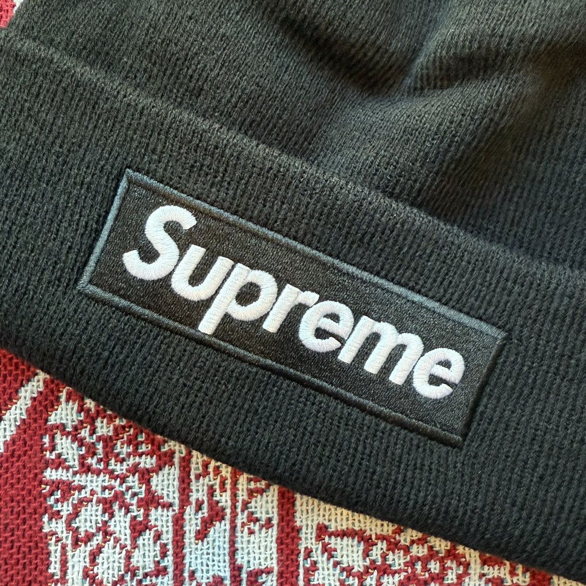 New Era × Supreme FW21 Supreme New Era Box Logo Beanie Black OS Size ONE SIZE - 2 Thumbnail