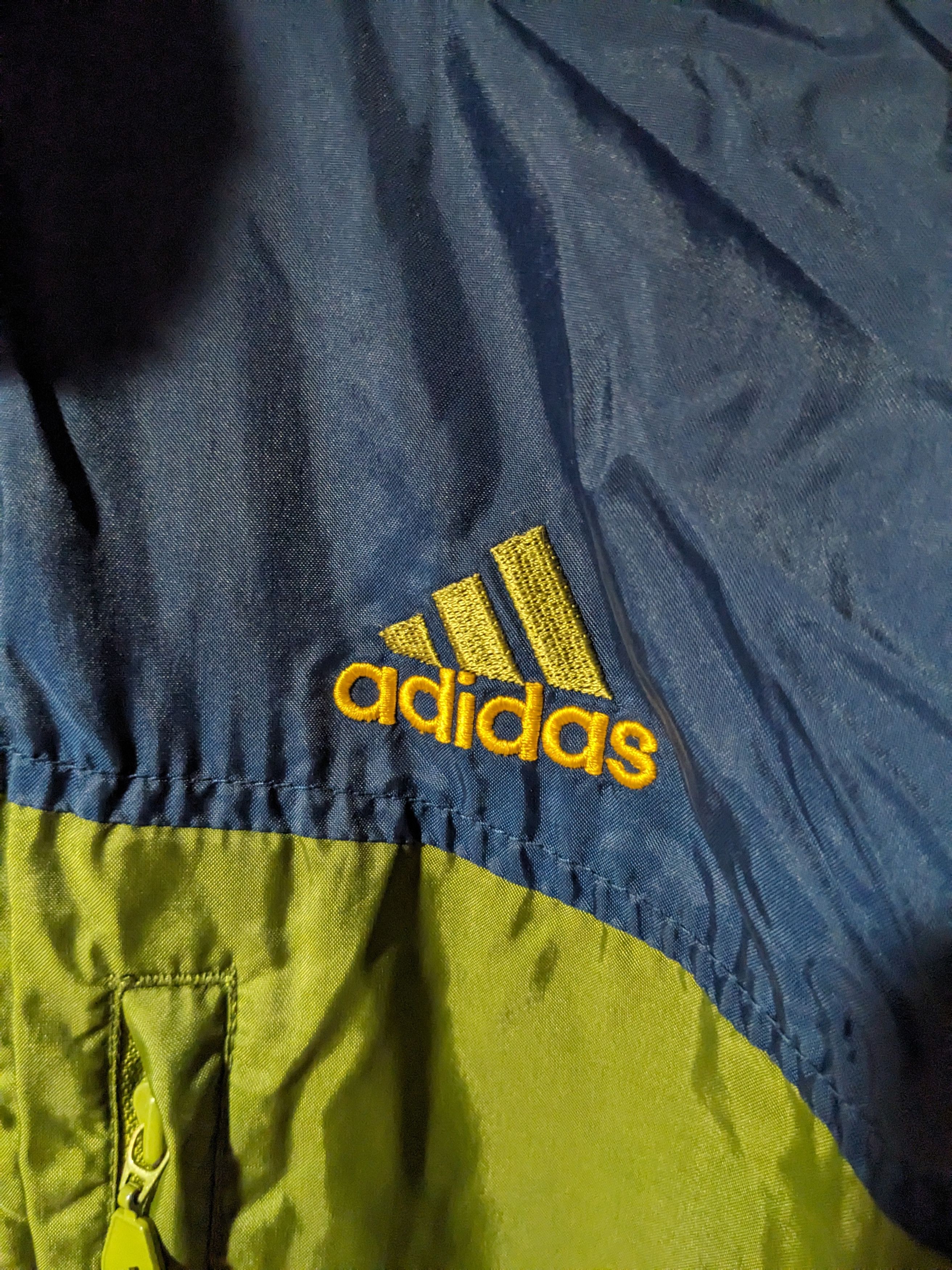 Adidas × Vintage Vintage 90s Adidas Green Kids Large Full Zip Windbreaker Size US L / EU 52-54 / 3 - 2 Thumbnail