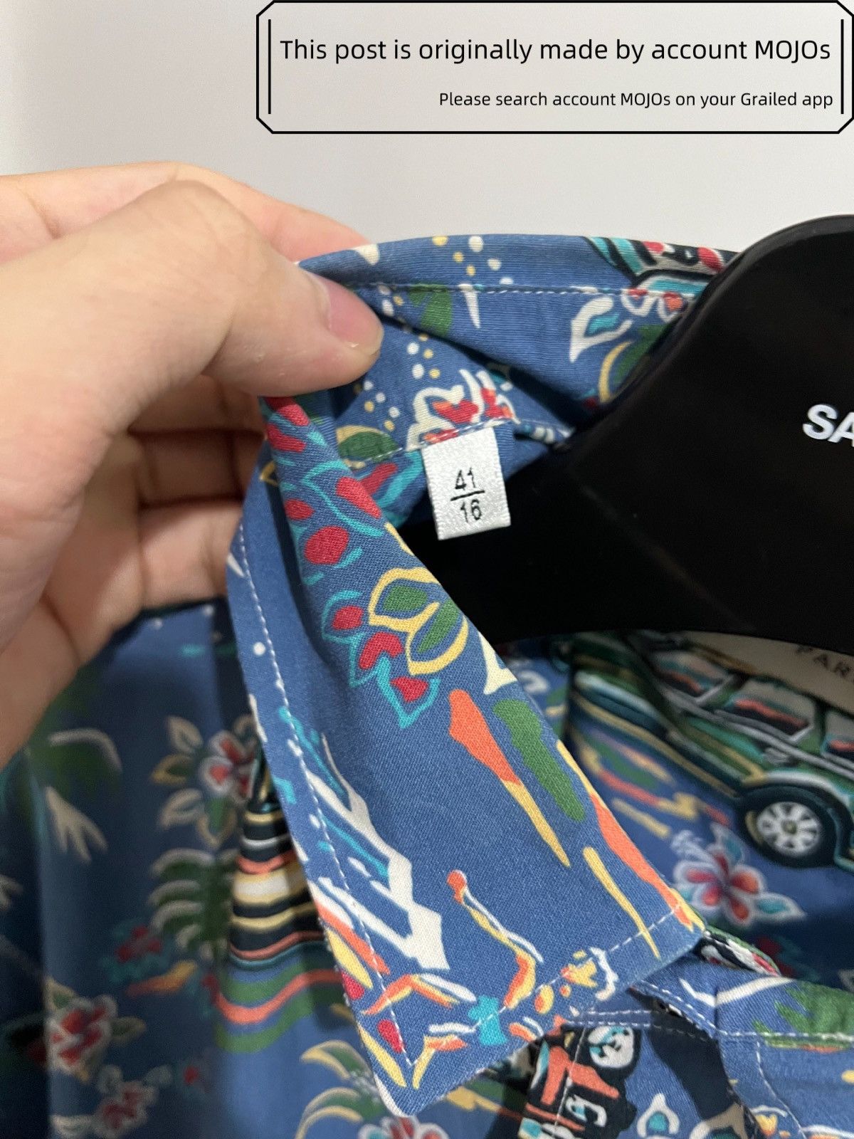 Saint Laurent Paris Sz 41 Saint Laurent Paris 17SS Beach Pattern Shirt mojos1236 Size US L / EU 52-54 / 3 - 4 Thumbnail