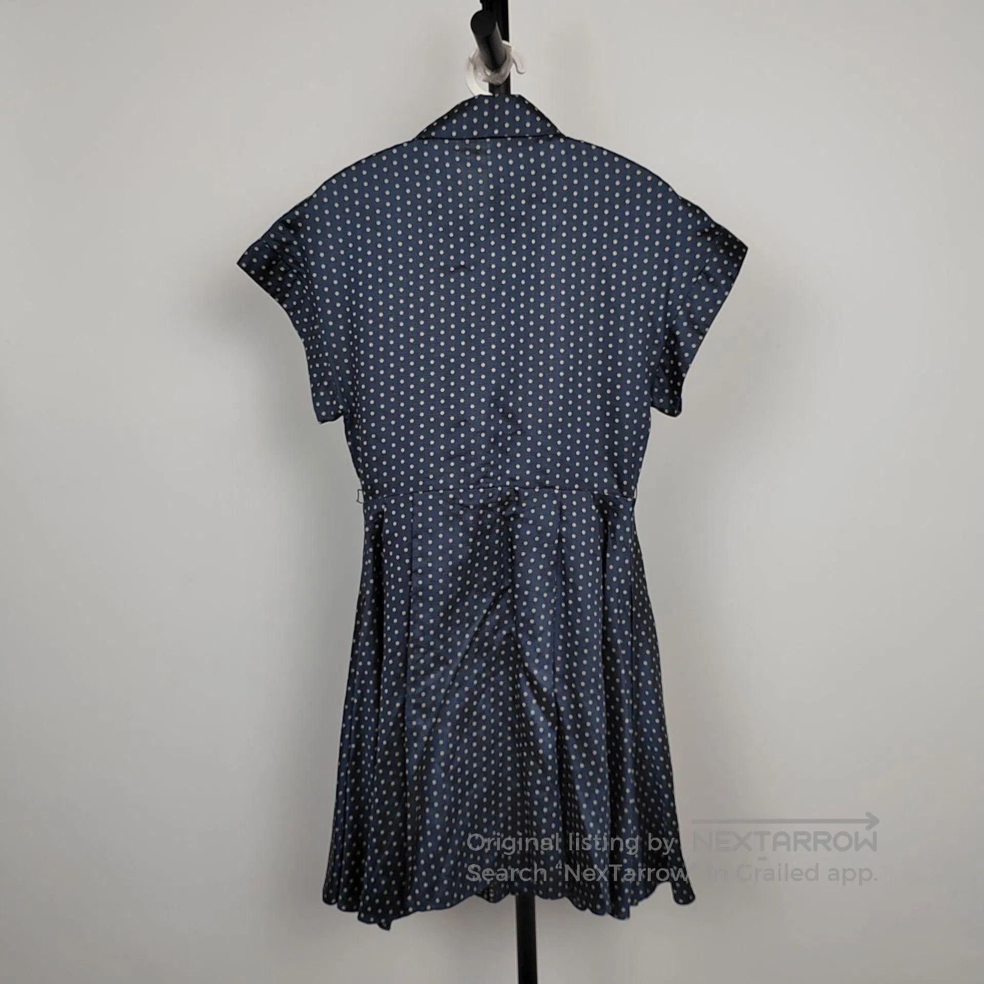 Dior Dior Dark Blue Polka Dot Silk Dress. Size XS / US 0-2 / IT 36-38 - 2 Thumbnail