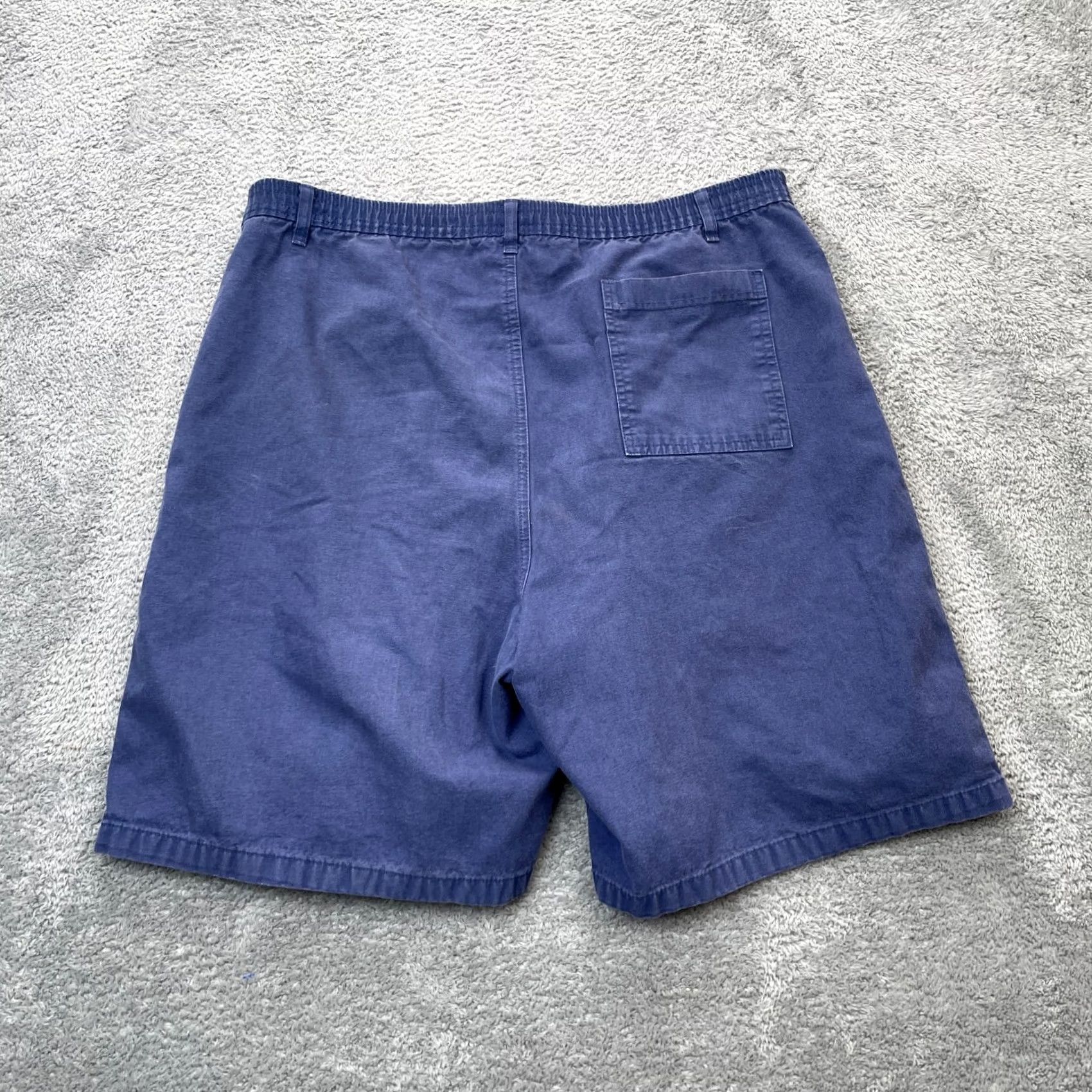 Vintage VINTAGE Hobie Shorts Mens L Blue Cotton Pleated Outdoor Chino 9 in Inseam 38 in Waist Polo Logo Zipper Pocket Men's Size US 33 - 2 Thumbnail