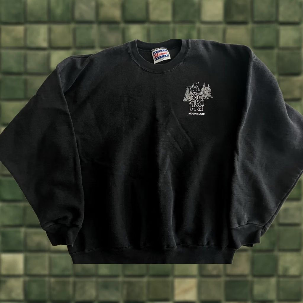 Hanes VINTAGE Hanes Sweater Men Cross Country Ski Black Cotton L Pullover Skiing MENS VTG 1960s 70s Theme Skiing Fashion Cold Weather Size US L / EU 52-54 / 3 - 1 Thumbnail