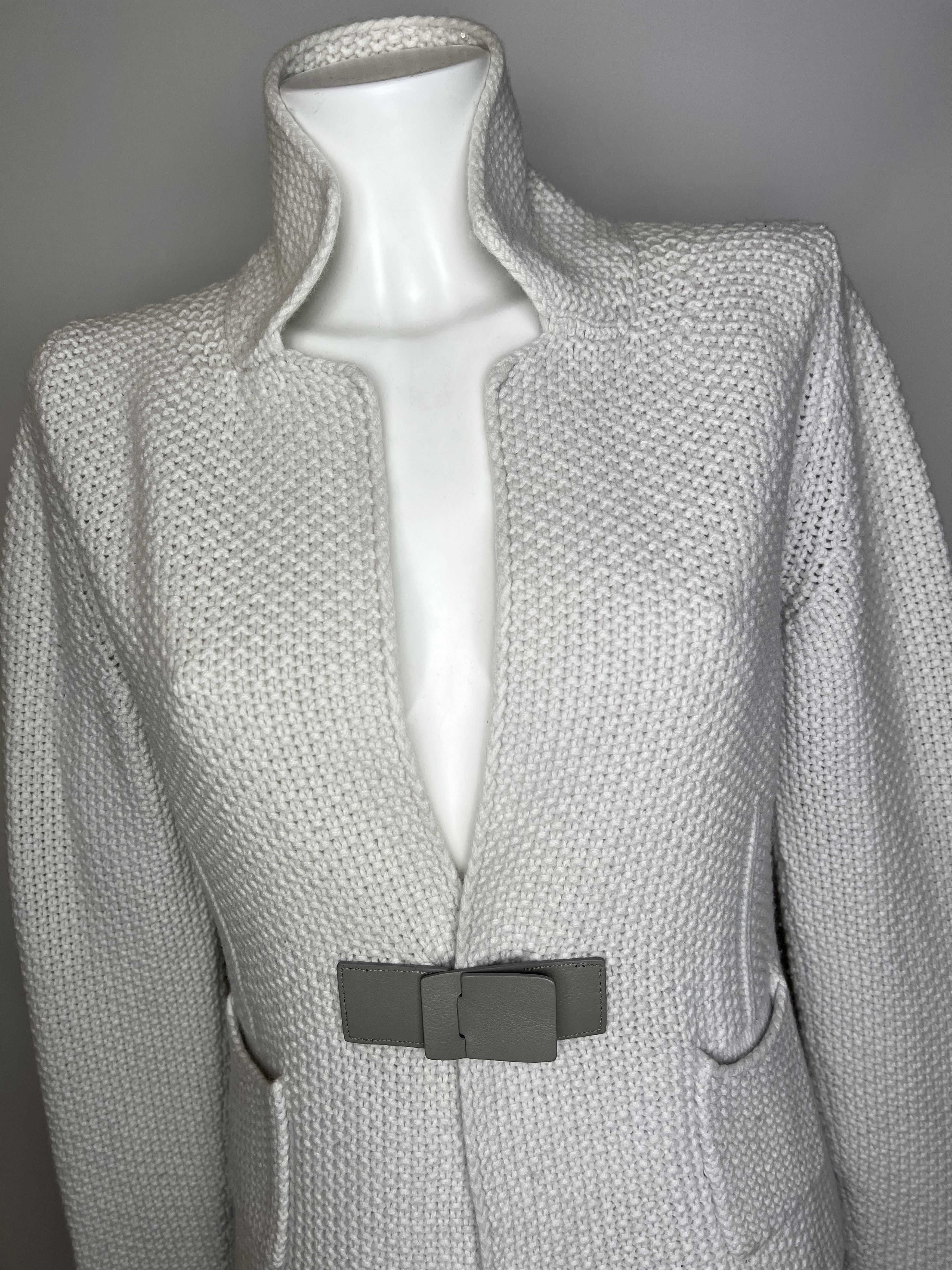 Fabiana Filippi Fabiana Filippi Women's Gray Wool Jacket Blazer Size L / US 10 / IT 46 - 3 Thumbnail