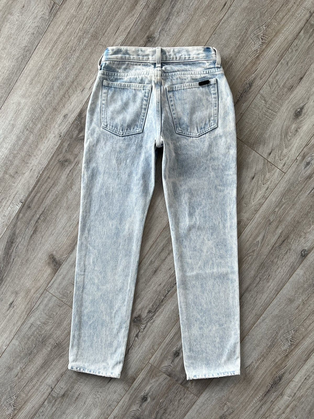 image of Saint Laurent Paris Ss 21 Slp Logo D39 Denim Skinny Pants in Blue, Men's (Size 26)