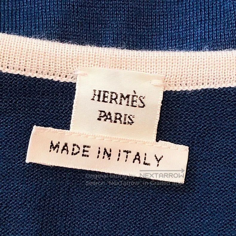 Hermes Hermes Silk printed and cashmere knitted V-neck top Size XS / US 0-2 / IT 36-38 - 7 Thumbnail