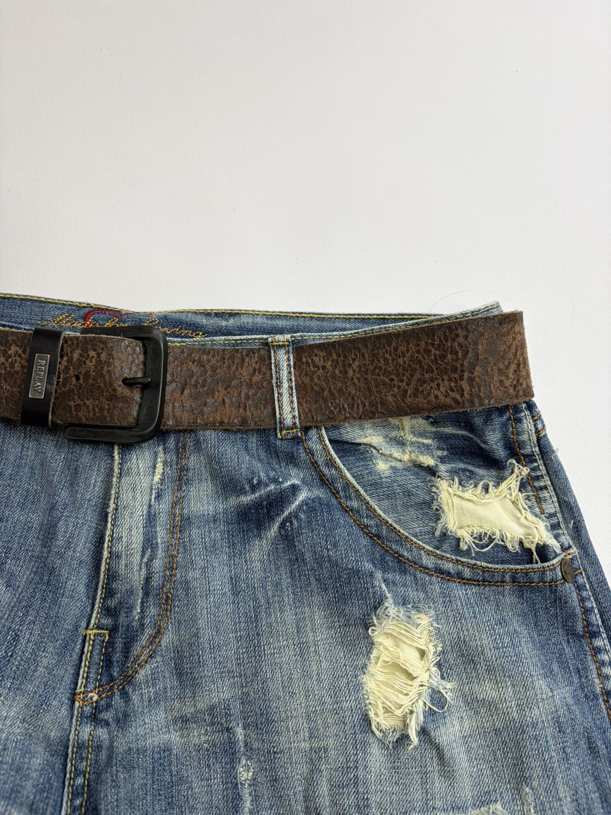 Hysteric Glamour Vintage Belt Y2K Rhinestones Punk Leather Belts size 32/36 Size 34 - 6 Thumbnail