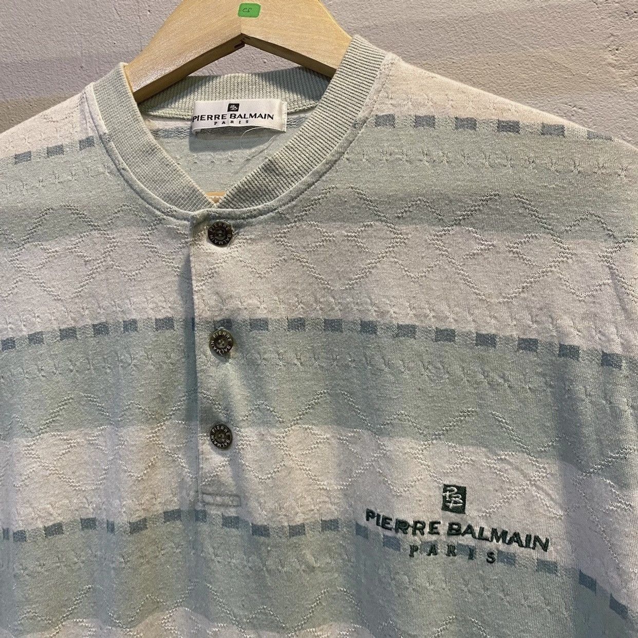 Pierre Balmain VINTAGE‼️Pierre Balmain striped Henley polo shirt Size US L / EU 52-54 / 3 - 3 Thumbnail