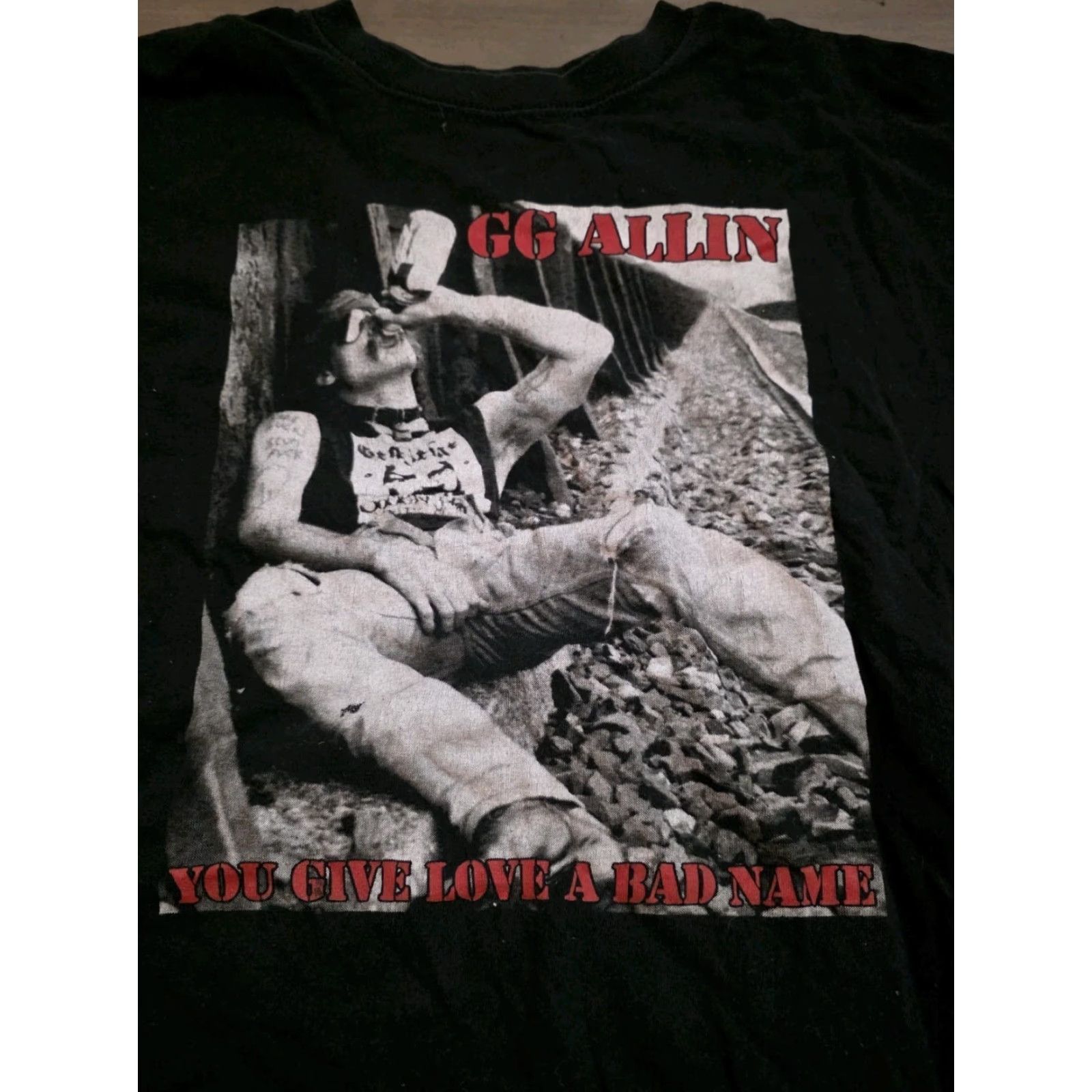 Vintage VINTAGE G G Allin Your Give Love A Bad Name Tour Shirt Rock Metal T-Shirt Unisex Black Size L XL Short Sleeve Crew Neck 100% Cotton Rare Size US L / EU 52-54 / 3 - 2 Thumbnail