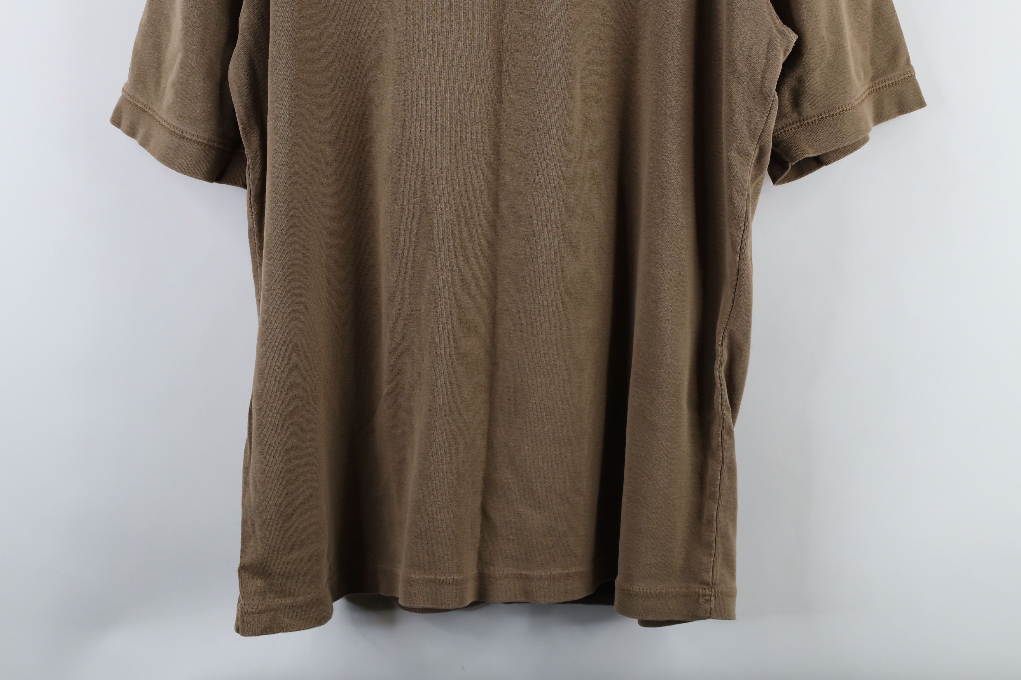 Vintage Vintage 90s Streetwear Ribbed Knit Henley T-Shirt Drab Brown Size US M / EU 48-50 / 2 - 8 Thumbnail
