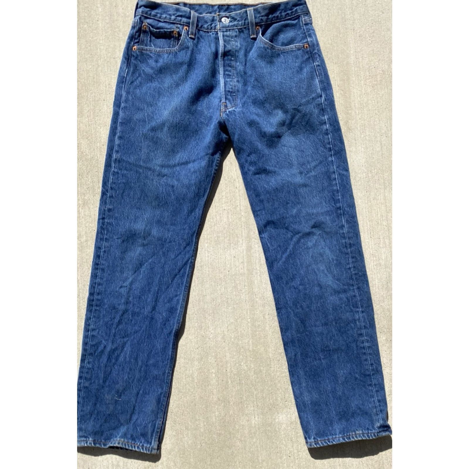 Levi's VINTAGE Levi’s 501 Jeans Levi's 501XX USA W 33 L 31.5 5-Pocket Design Jeans Mens Blue Denim USA Cowboy 501 XX, Vintage Size US 35 - 6 Thumbnail