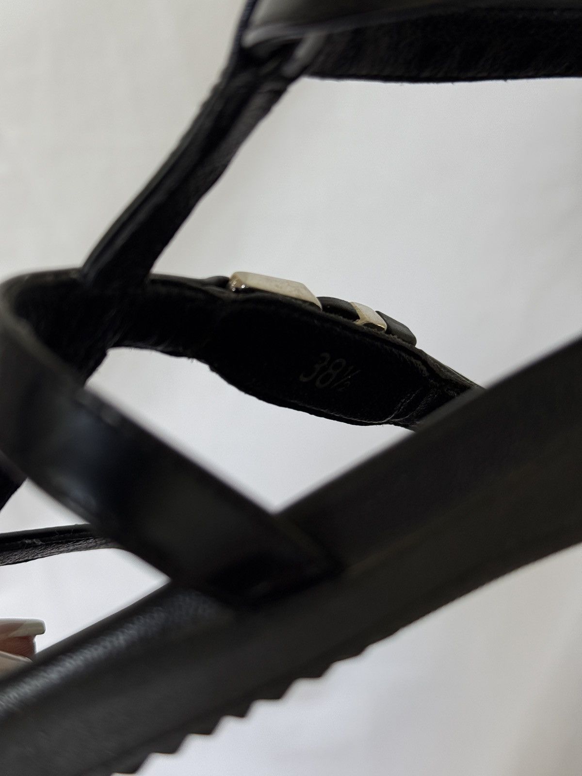 Prada Prada Black Leather Strappy Sandals Buckle Size US 7.5 / IT 37.5 - 7 Thumbnail