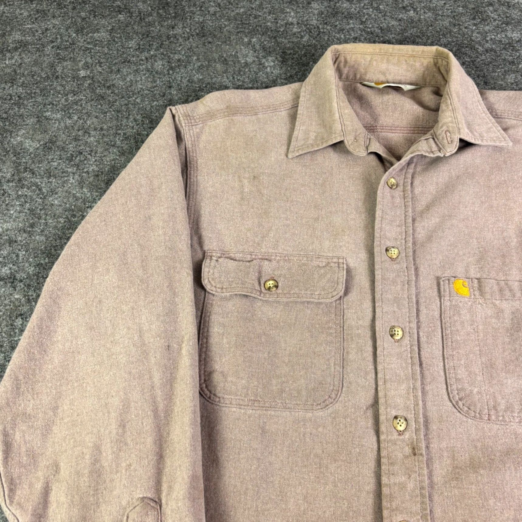 Carhartt Carhartt Shirt Mens L Purple Twill Heavyweight Button-Up Pocketed Western Casual Workwear 90s Size US L / EU 52-54 / 3 - 7 Thumbnail