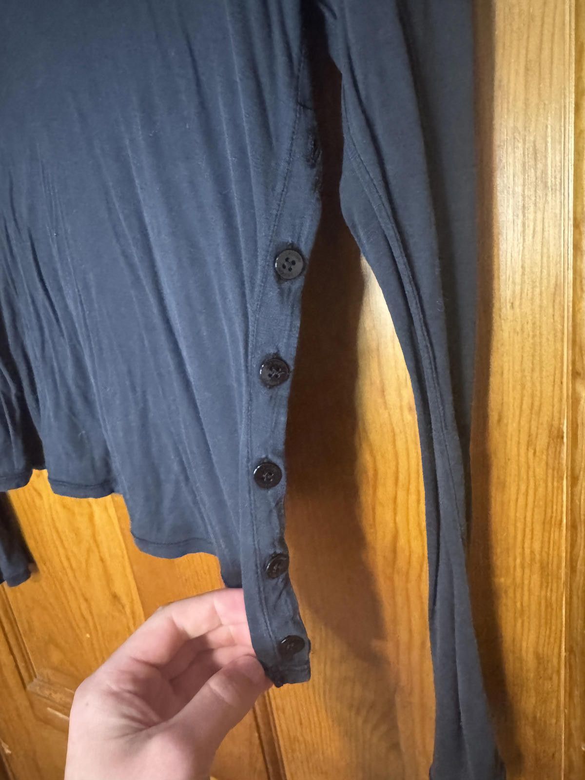 Unknown London Black Long Sleeve Women's Top with Side Button Detail Size ONE SIZE - 3 Thumbnail