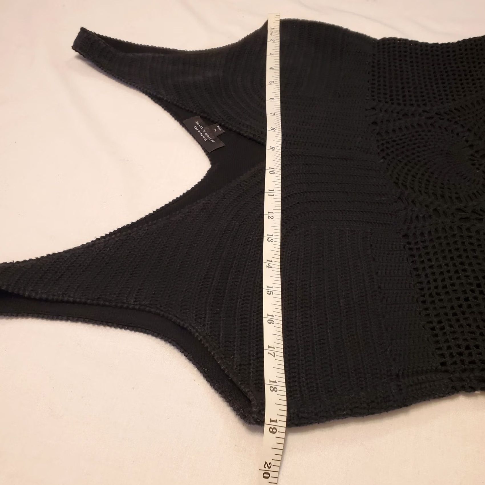 Elie Tahari Tahari Womens Crochet Tank Top Sz Medium Black Lagenlook Cottagecore Office Size M / US 6-8 / IT 42-44 - 4 Thumbnail