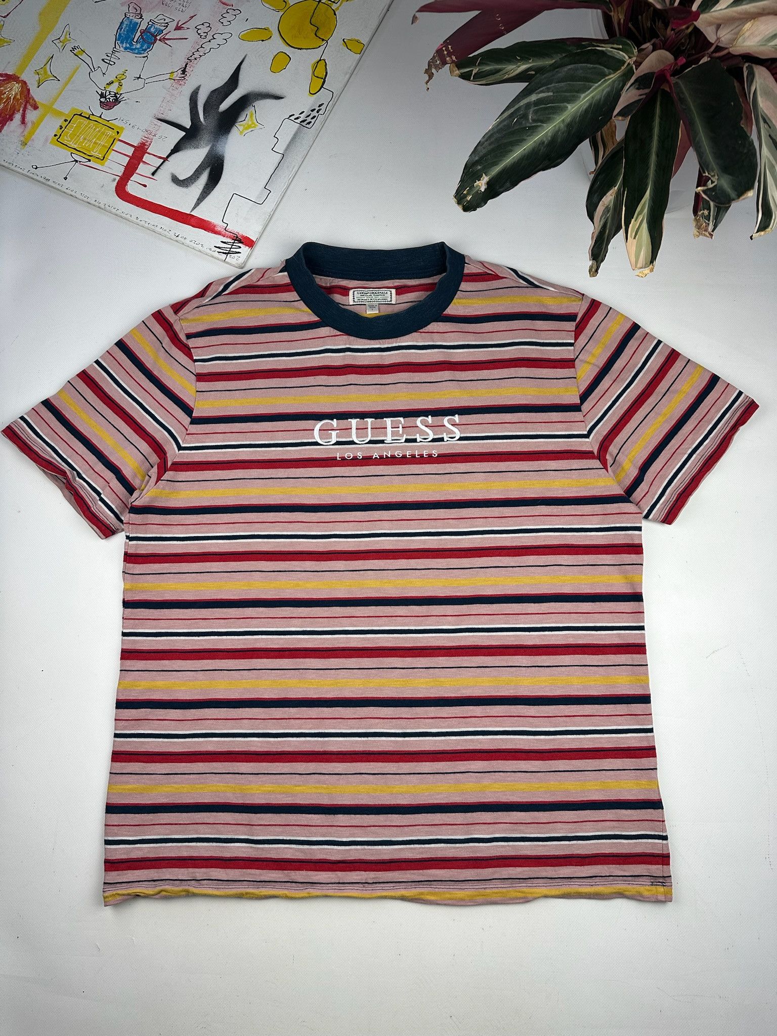 Vintage Guess T-Shirt Striped Streetwear 90s Asap Rocky