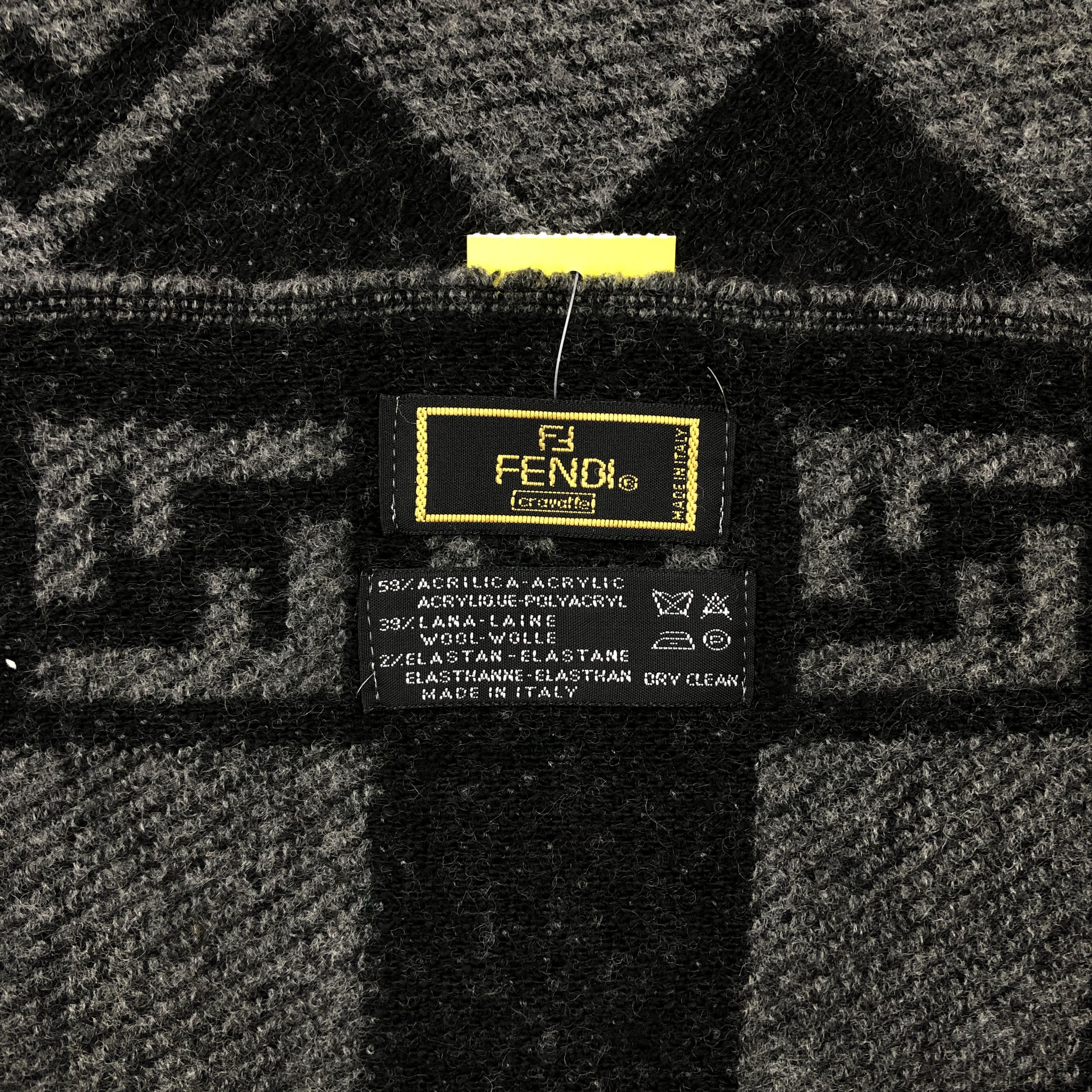 Fendi Vintage Fendi Scarf Fendi Zucca FF Monogram Wool Scarves Size ONE SIZE - 4 Thumbnail